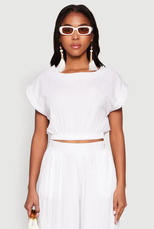 Shadow Stripe Crop Top sold by Rainbow