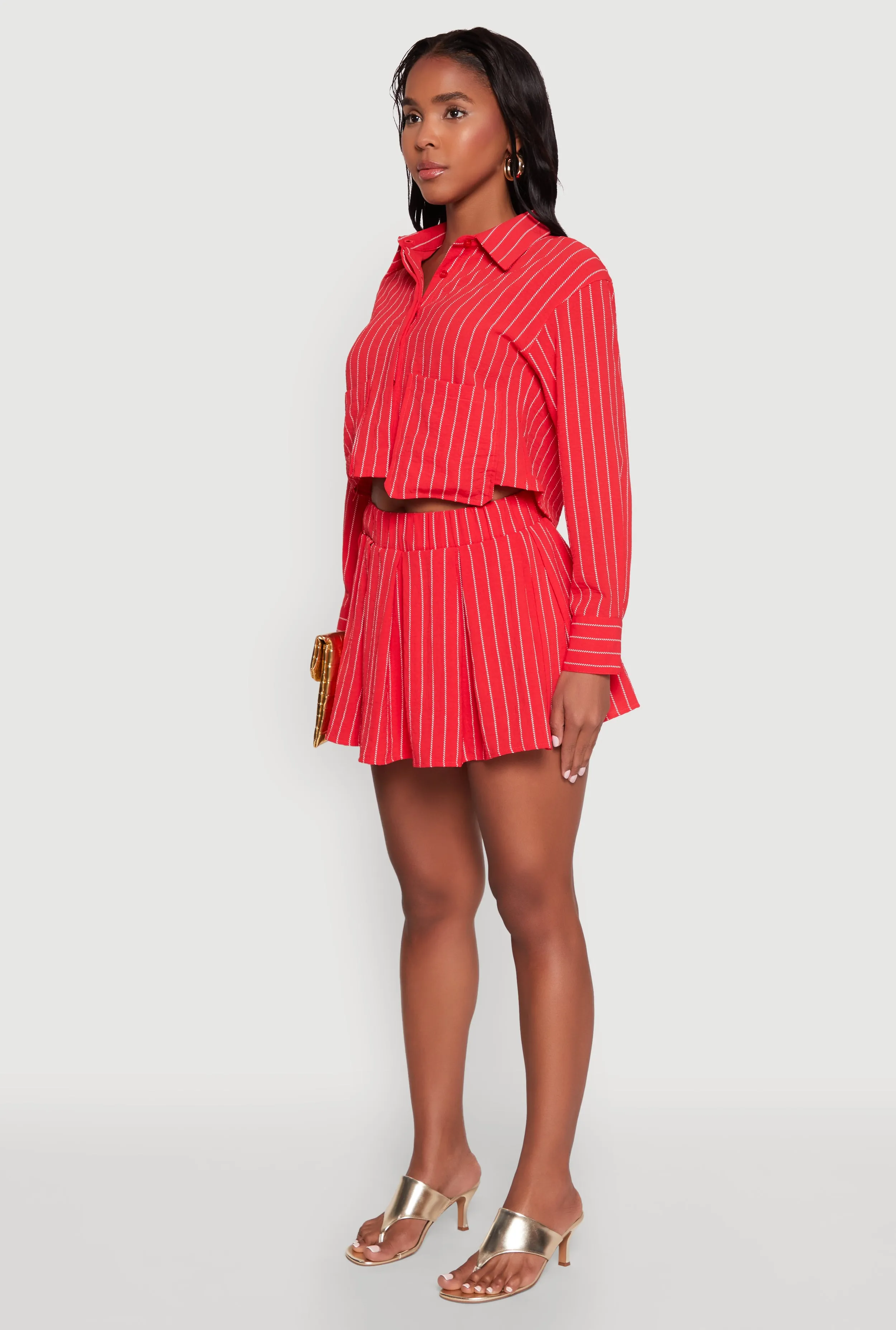 Airy Cropped Striped Shirt sold by Rainbow product image thumbnail 5