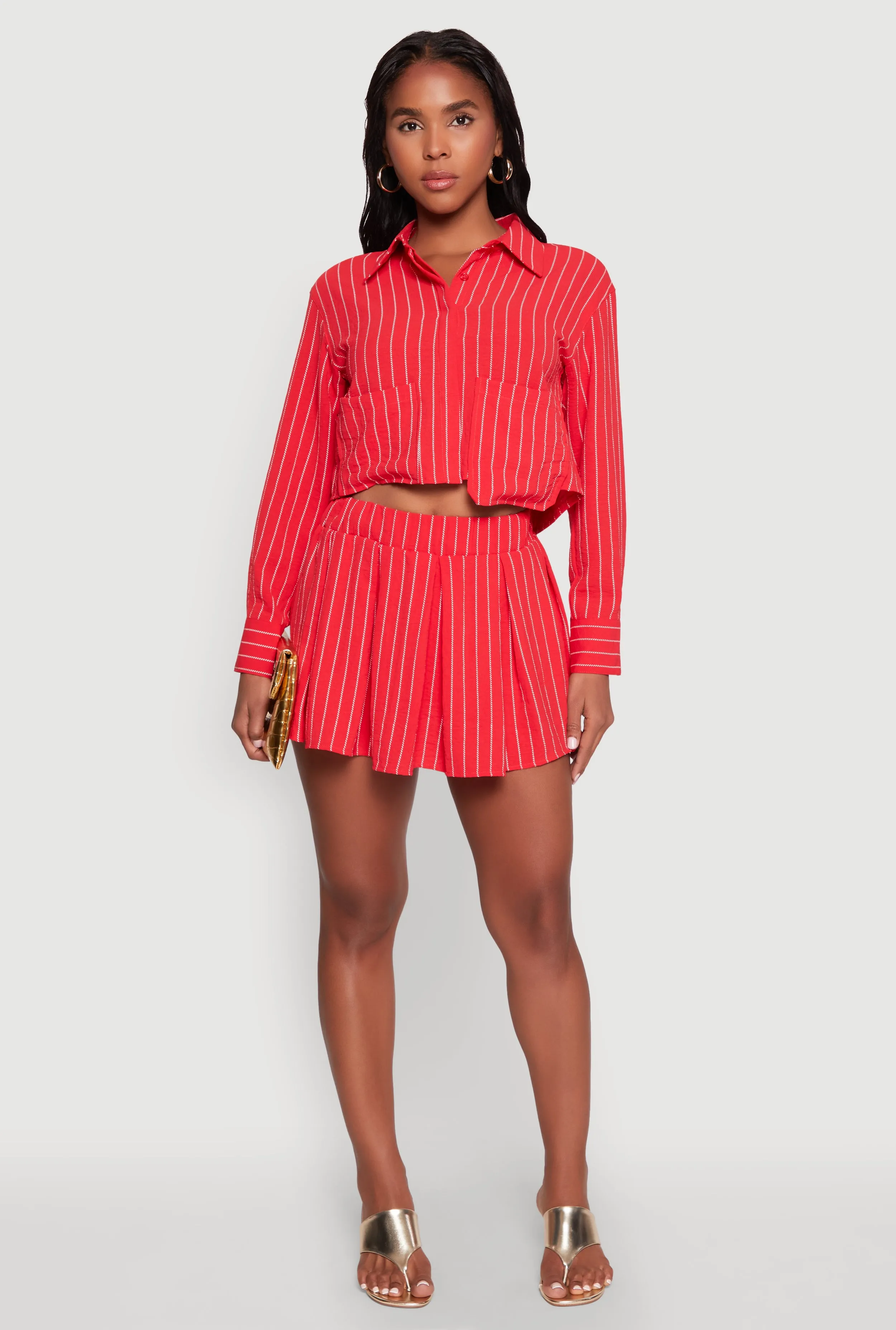 Airy Cropped Striped Shirt sold by Rainbow product image thumbnail 3