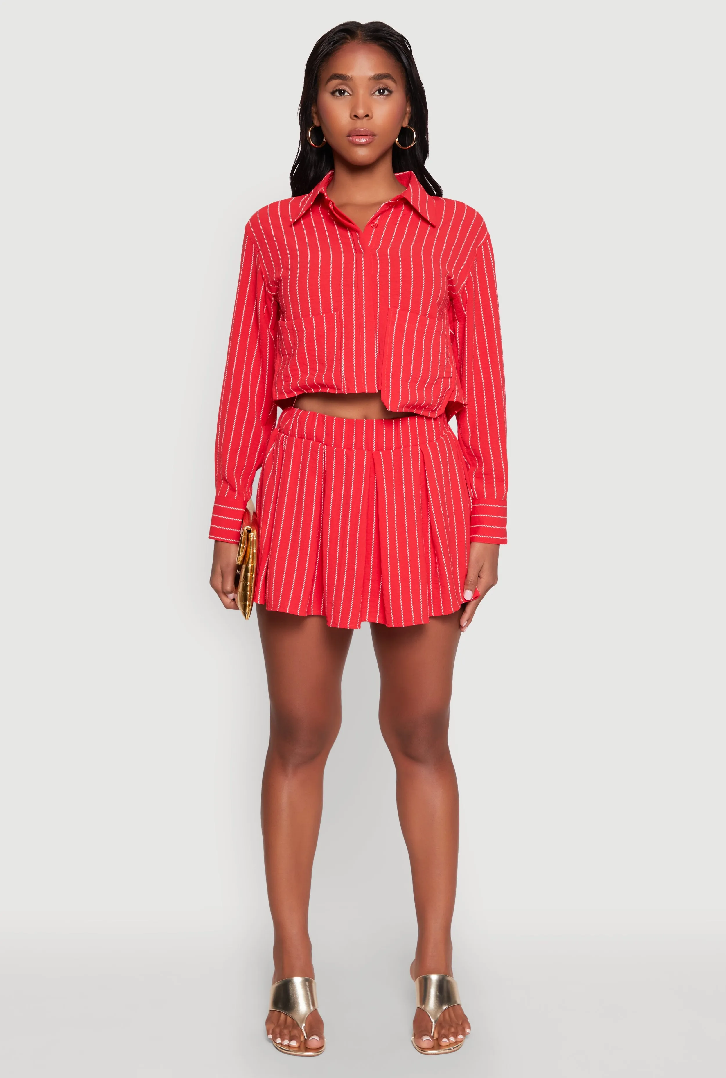 Airy Cropped Striped Shirt sold by Rainbow product image thumbnail 2