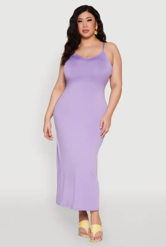 Plus Size Scoop Neck Cami Dress sold by Rainbow