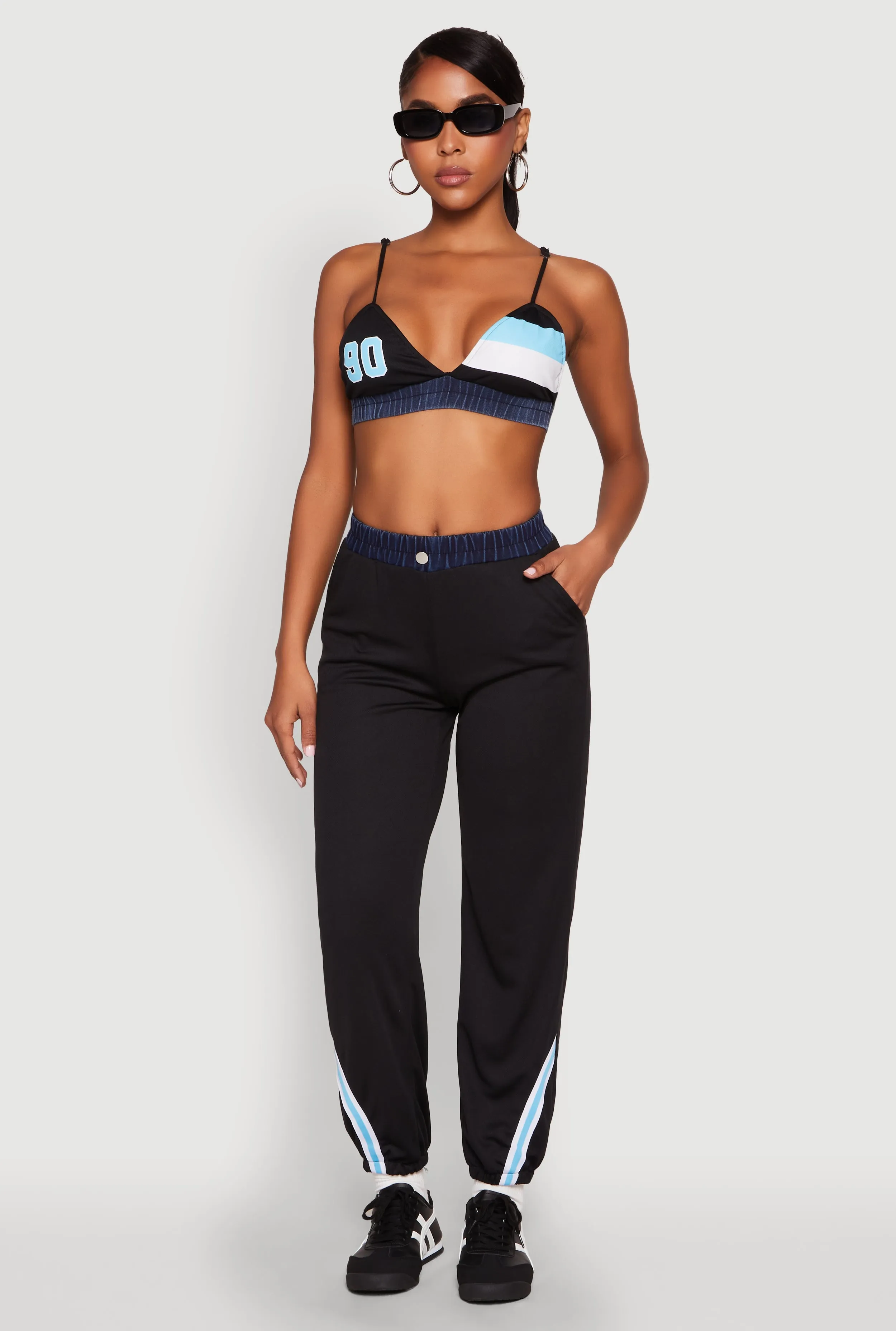 Contrast Trim High Waisted Joggers sold by Rainbow