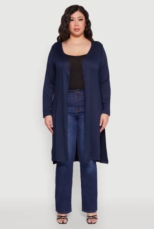 Plus Size Side Slit Duster sold by Rainbow