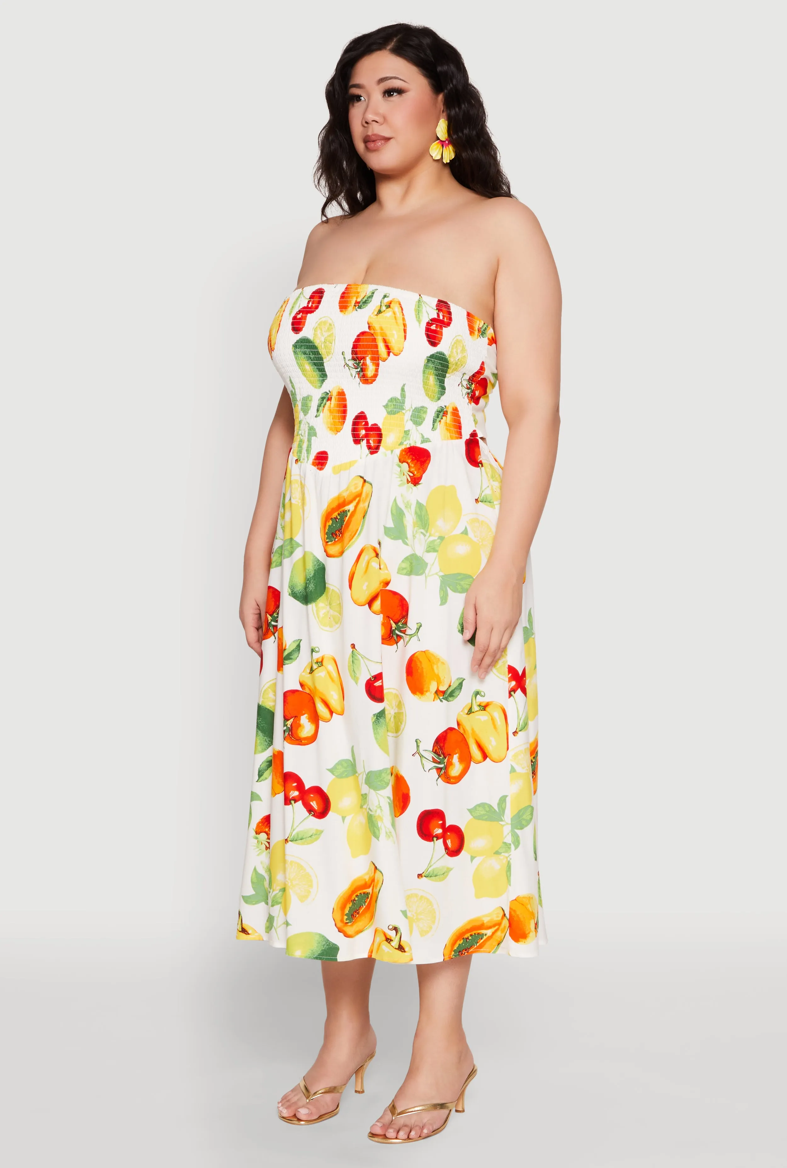 Plus Size Almost Famous Assorted Fruit Sleeveless Sundress sold by Rainbow product image thumbnail 3
