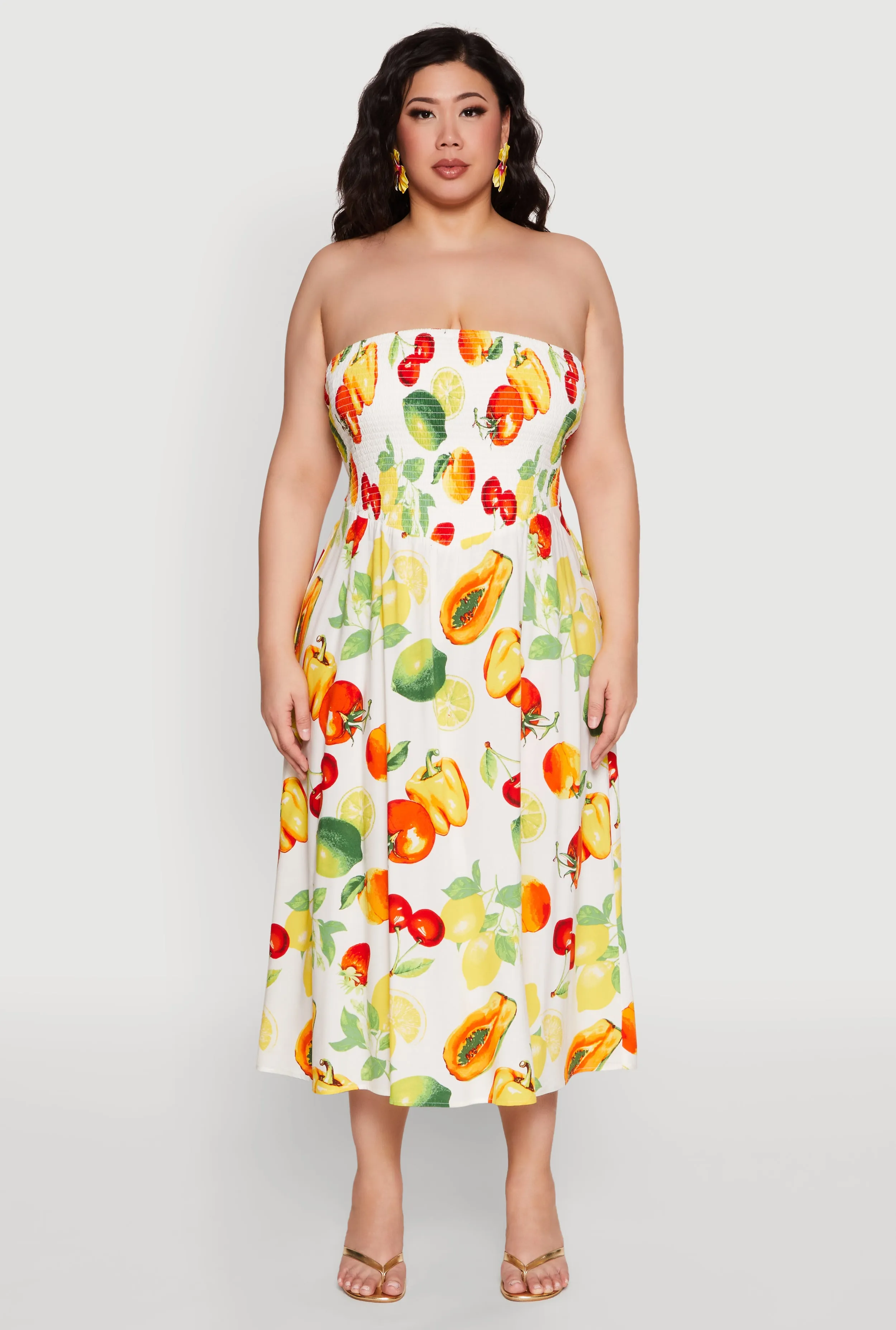 Plus Size Almost Famous Assorted Fruit Sleeveless Sundress sold by Rainbow product image thumbnail 2