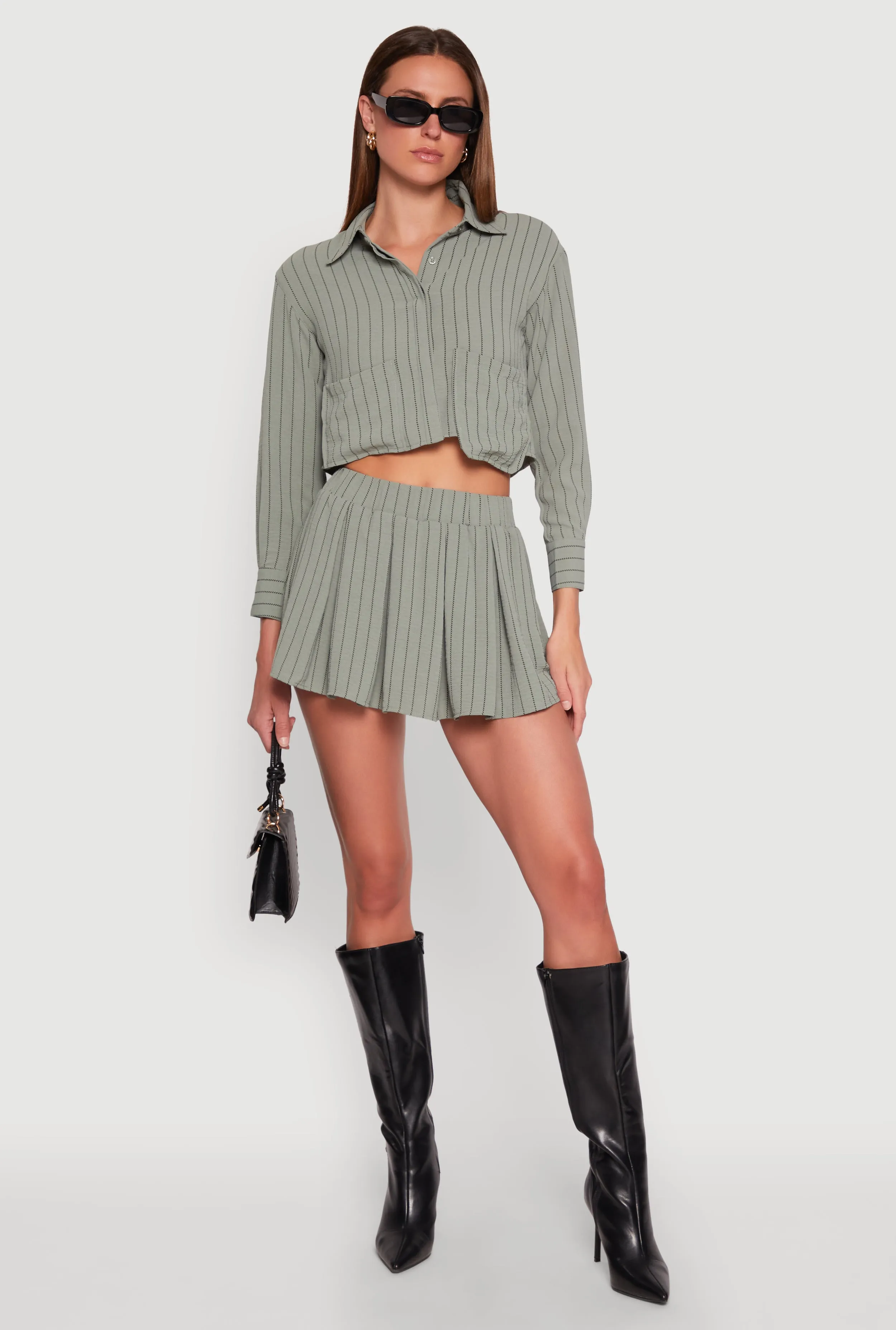 Airy Cropped Striped Shirt sold by Rainbow product image thumbnail 3