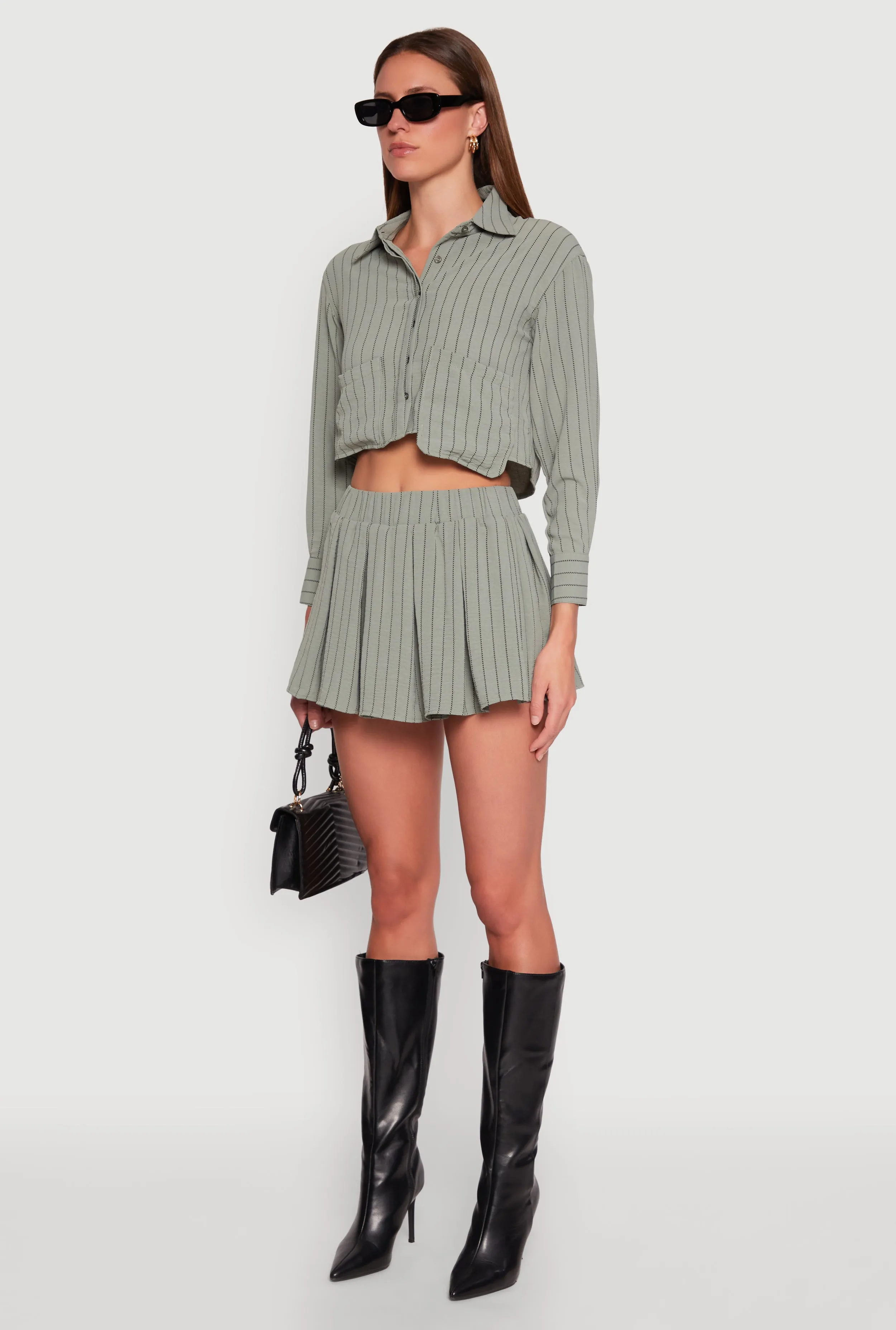 Airy Cropped Striped Shirt sold by Rainbow product image thumbnail 5