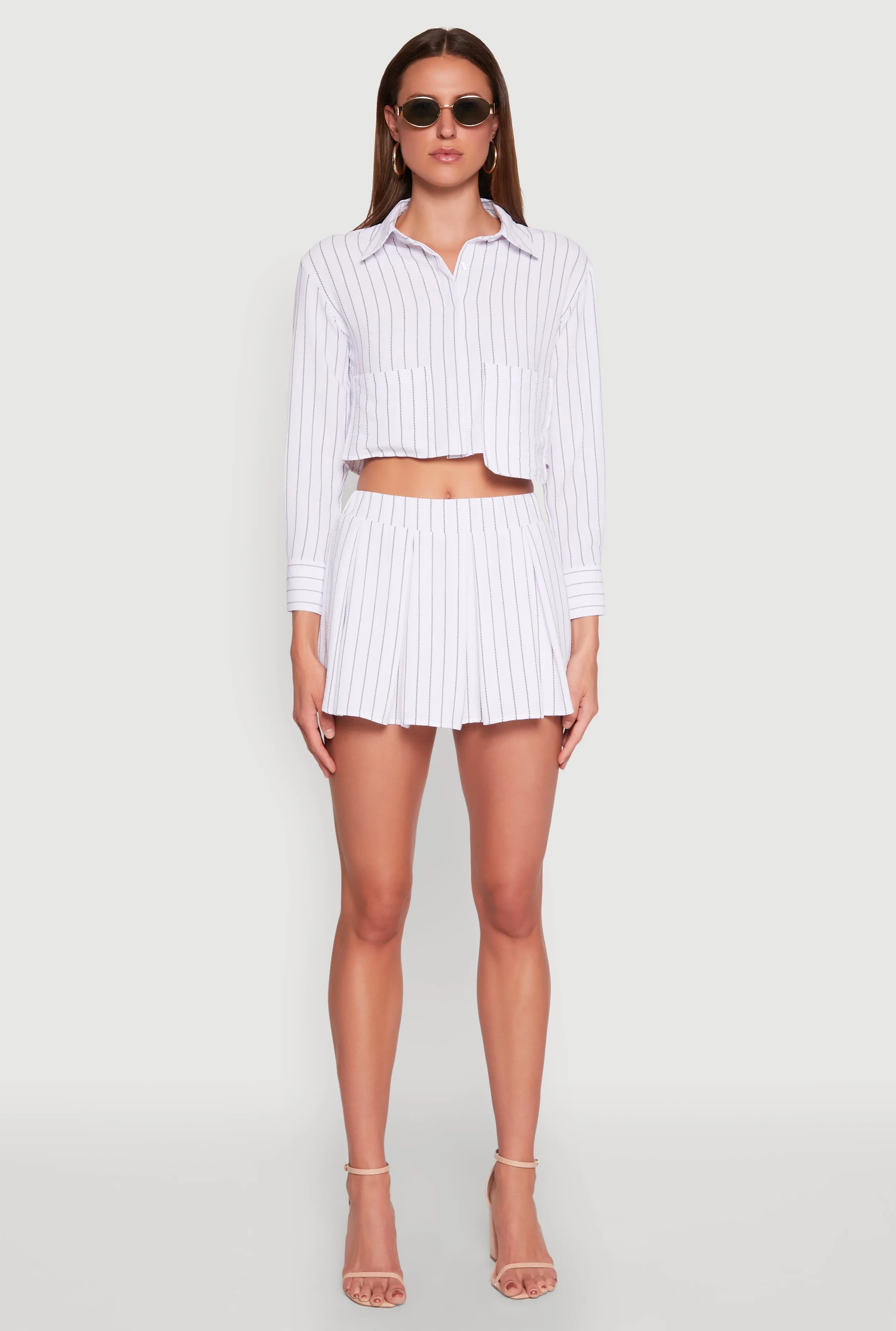 Airy Cropped Striped Shirt sold by Rainbow product image thumbnail 2