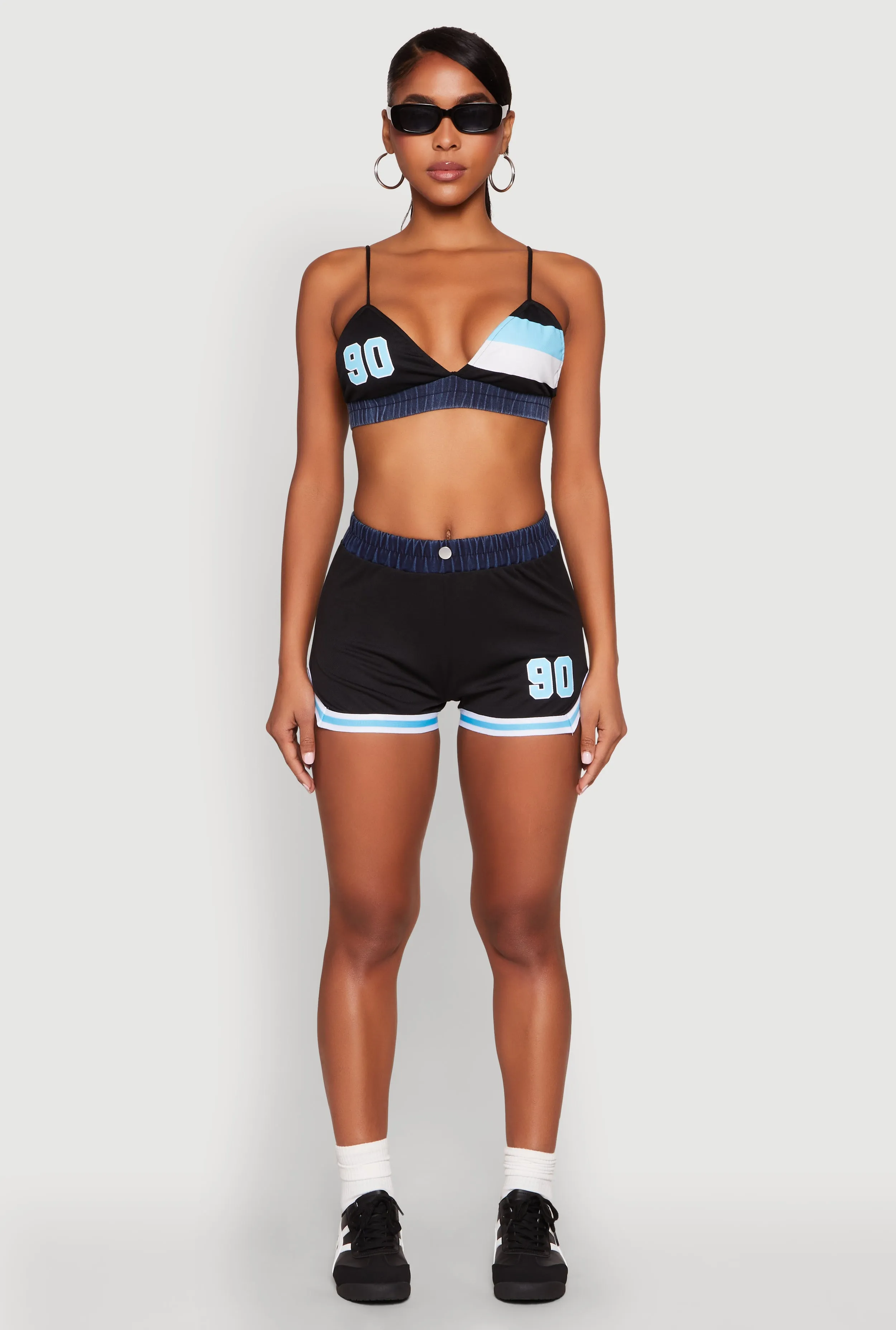 Jersey Mesh 90 Graphic Contrast Trim Sweatshorts sold by Rainbow product image thumbnail 2