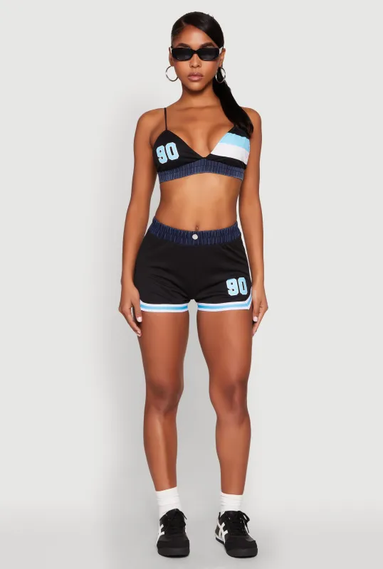 Jersey Mesh 90 Graphic Contrast Trim Sweatshorts sold by Rainbow