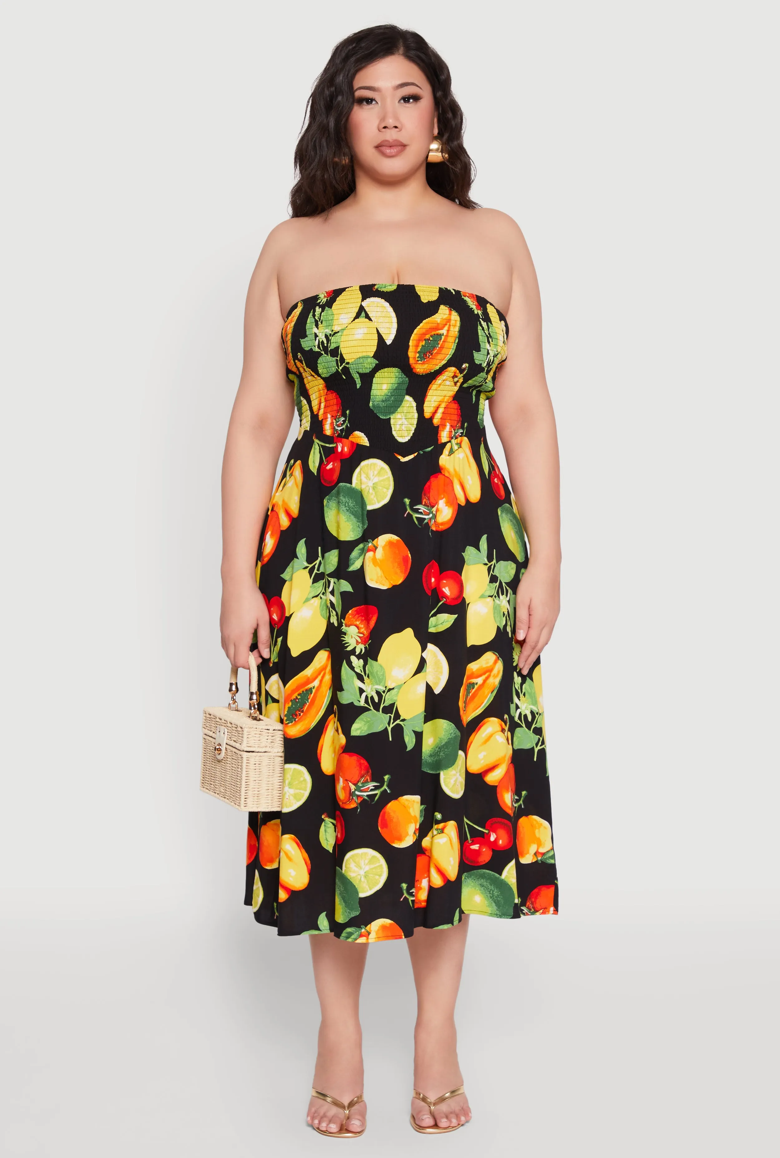 Plus Size Almost Famous Assorted Fruit Sleeveless Sundress sold by Rainbow product image thumbnail 2
