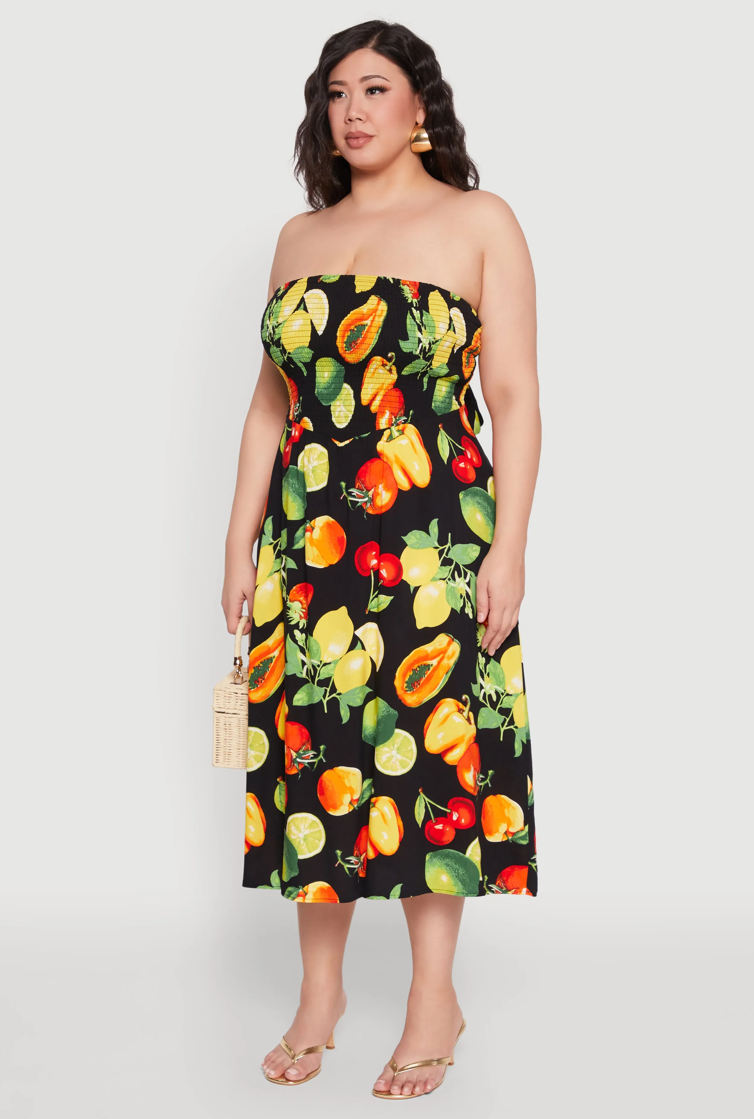 Plus Size Almost Famous Assorted Fruit Sleeveless Sundress sold by Rainbow product image thumbnail 3