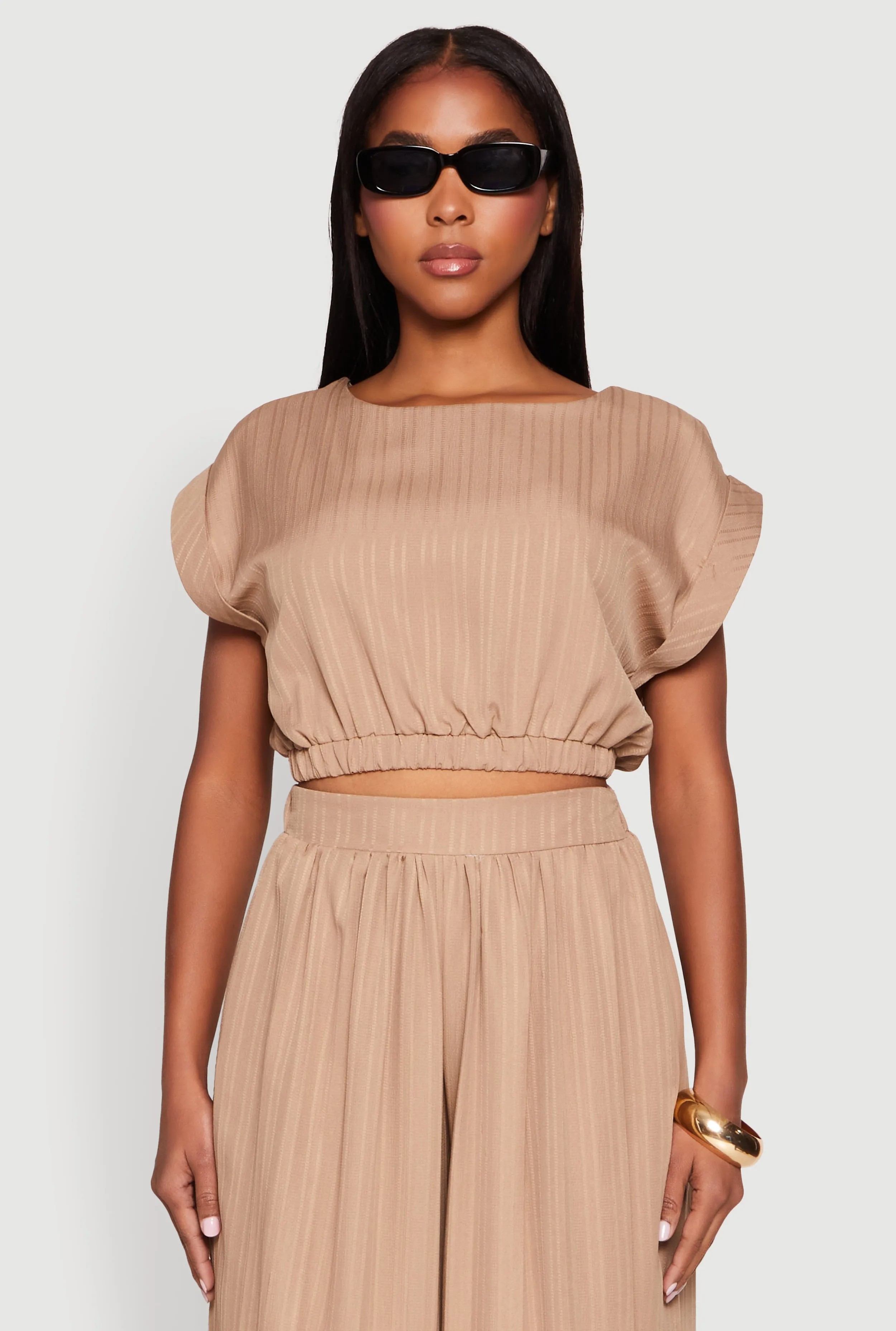 Shadow Stripe Crop Top sold by Rainbow