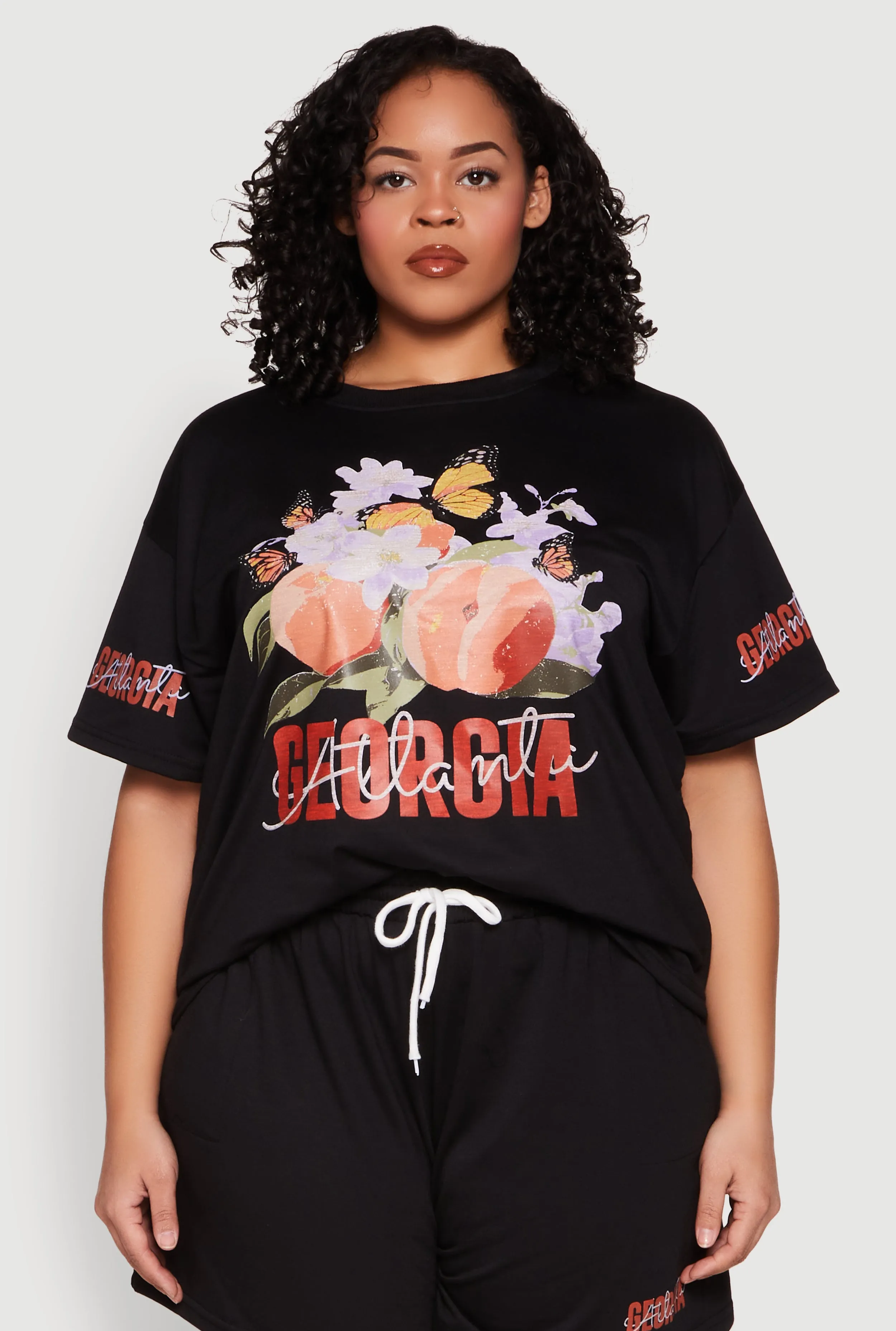 Plus Size Atlanta Georgia Peaches Graphic Top sold by Rainbow