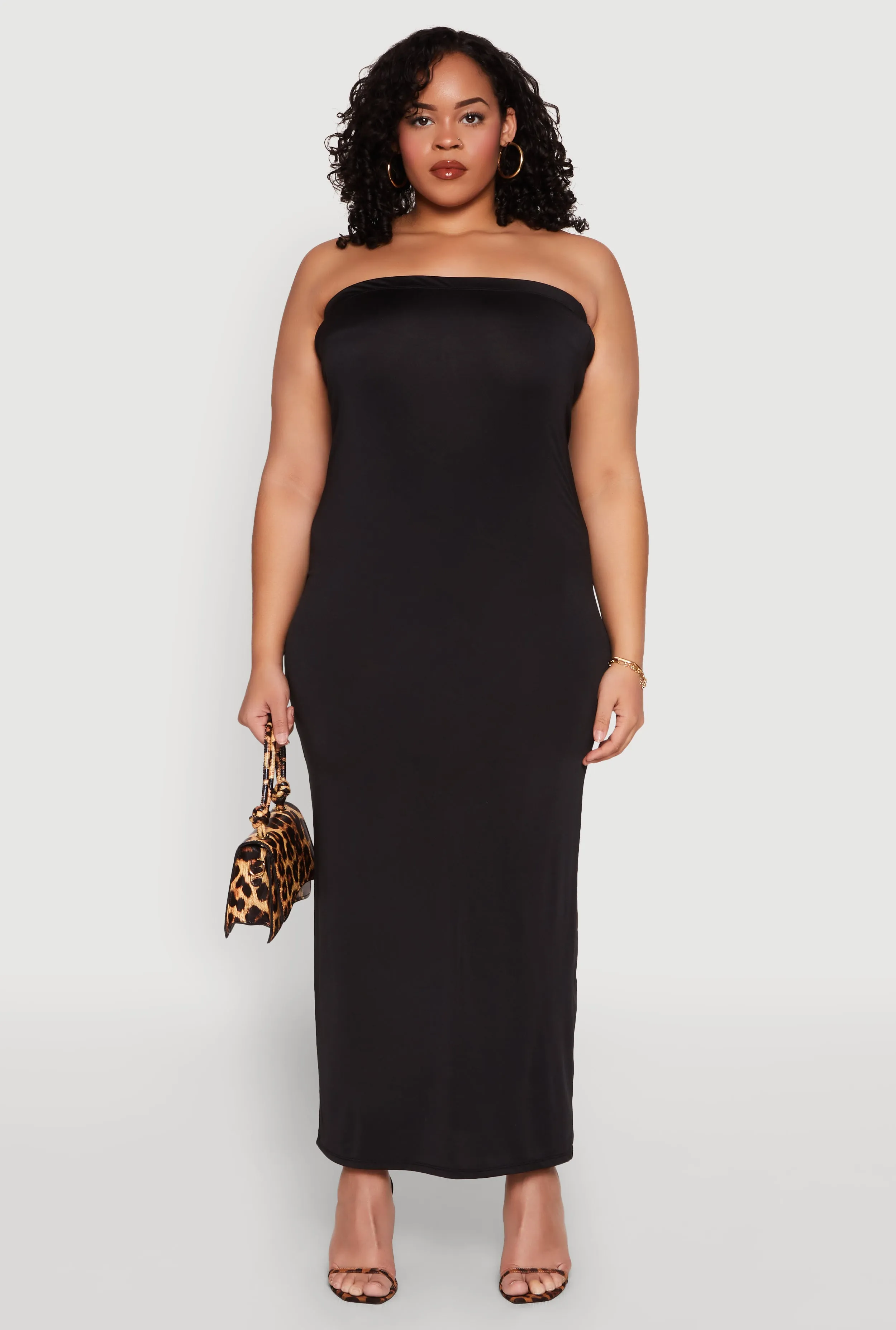 Plus Size Slit Back Maxi Tube Dress sold by Rainbow product image thumbnail 2