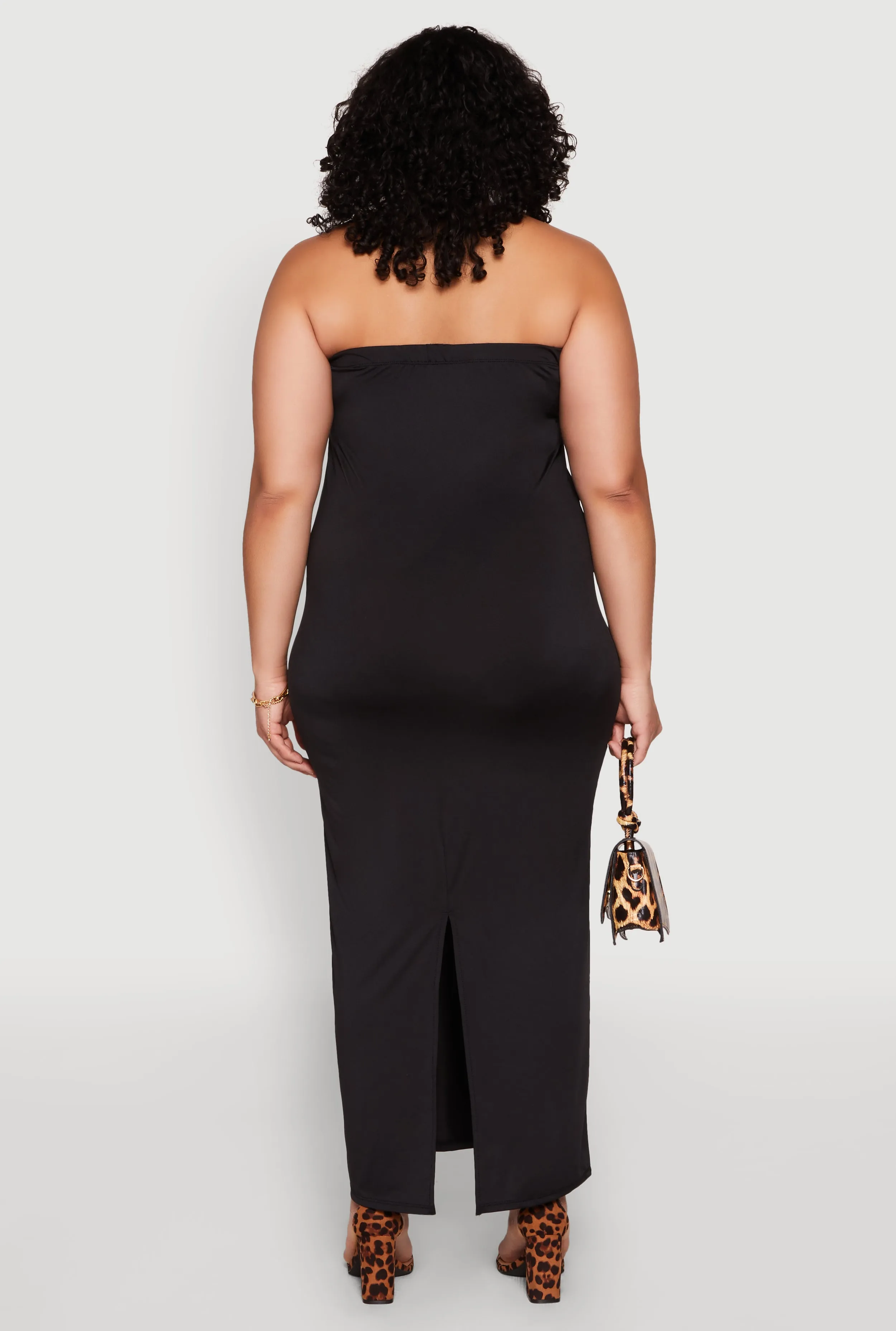 Plus Size Slit Back Maxi Tube Dress sold by Rainbow product image thumbnail 5