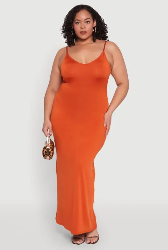 Plus Size Scoop Neck Cami Dress sold by Rainbow