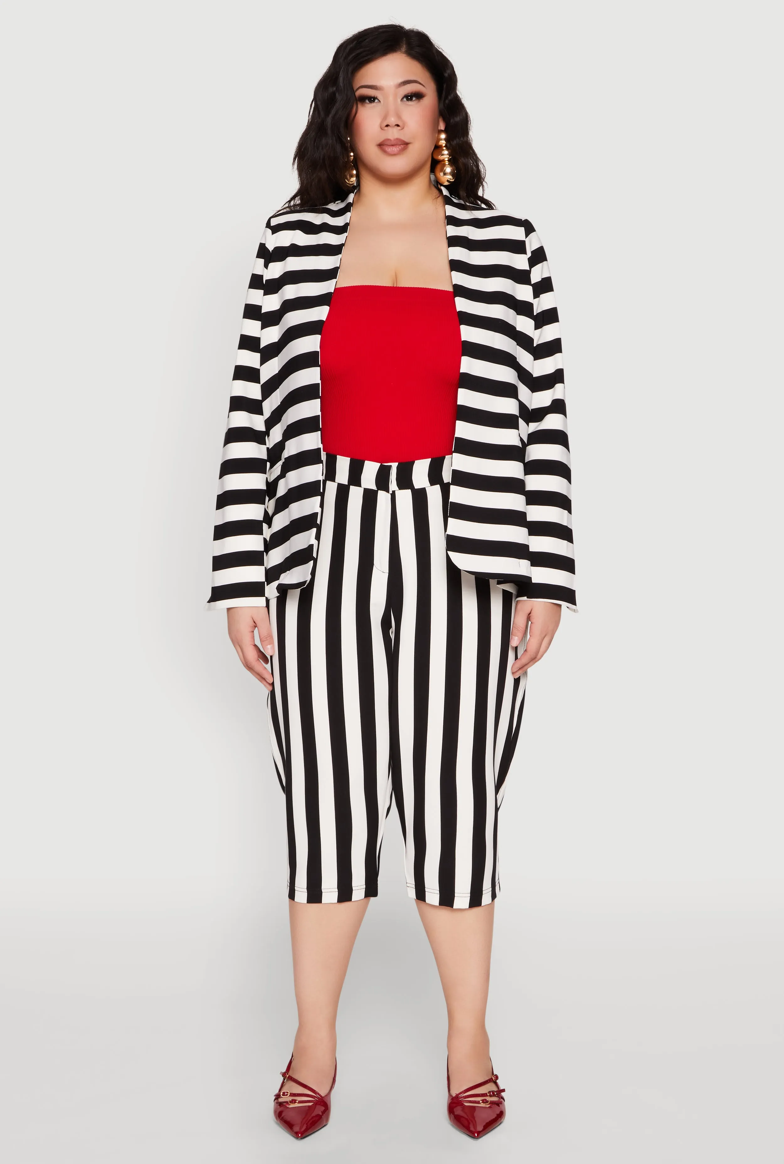 Plus Size Striped Dress Capri Pants sold by Rainbow product image thumbnail 2