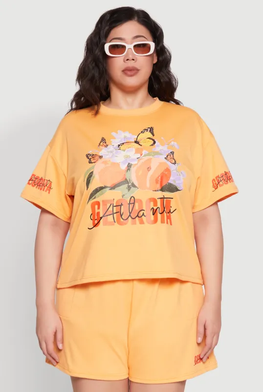 Plus Size Atlanta Georgia Peaches Graphic Top sold by Rainbow