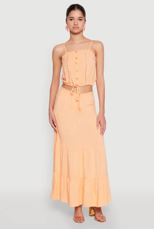 Almost Famous High Waist Tiered Skirt sold by Rainbow