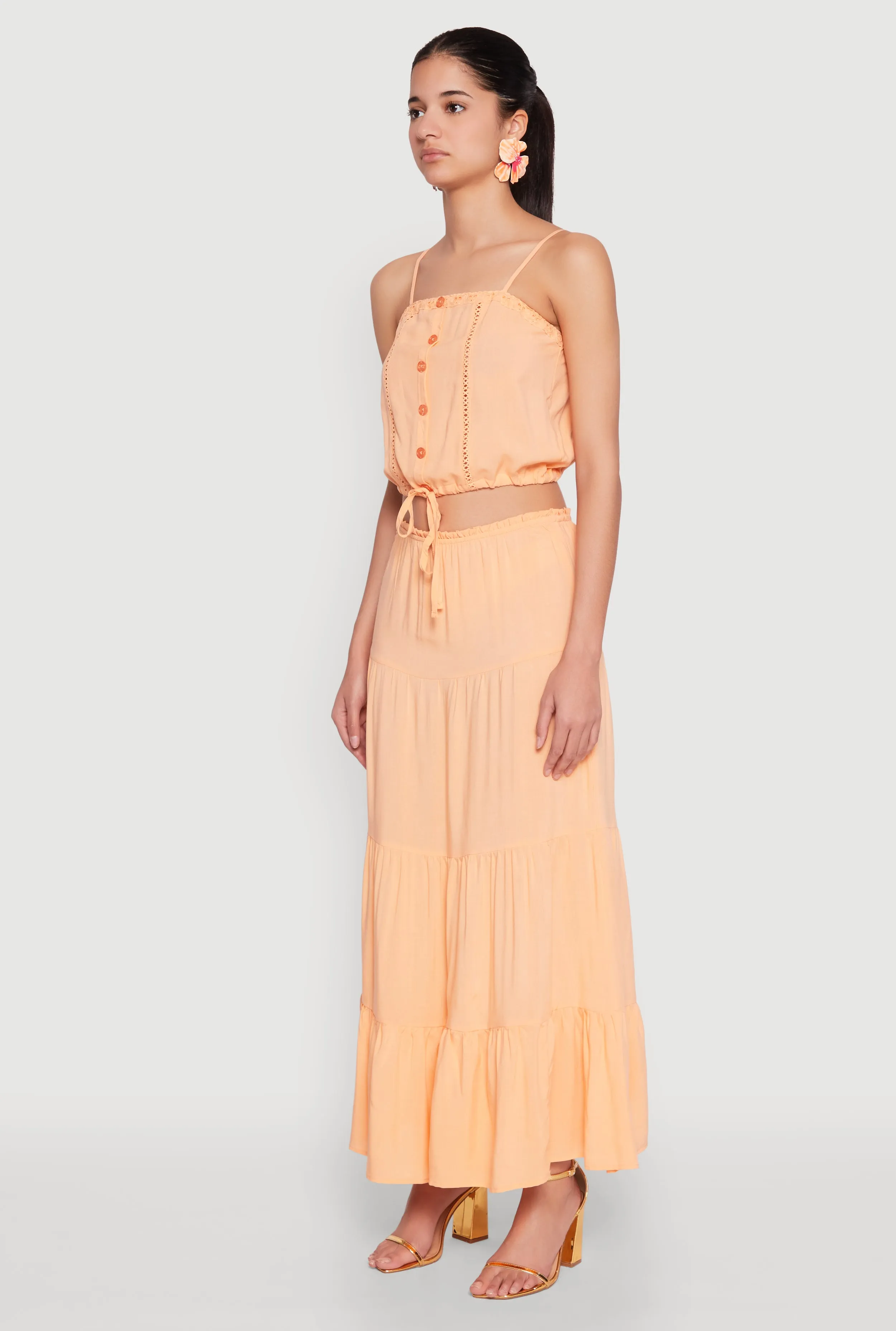 Almost Famous Faux Button Cropped Cami sold by Rainbow product image thumbnail 5