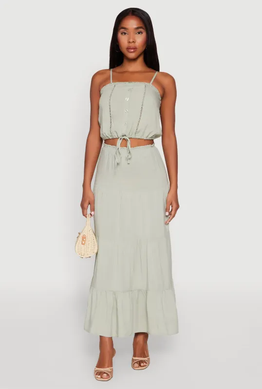 Almost Famous High Waist Tiered Skirt sold by Rainbow