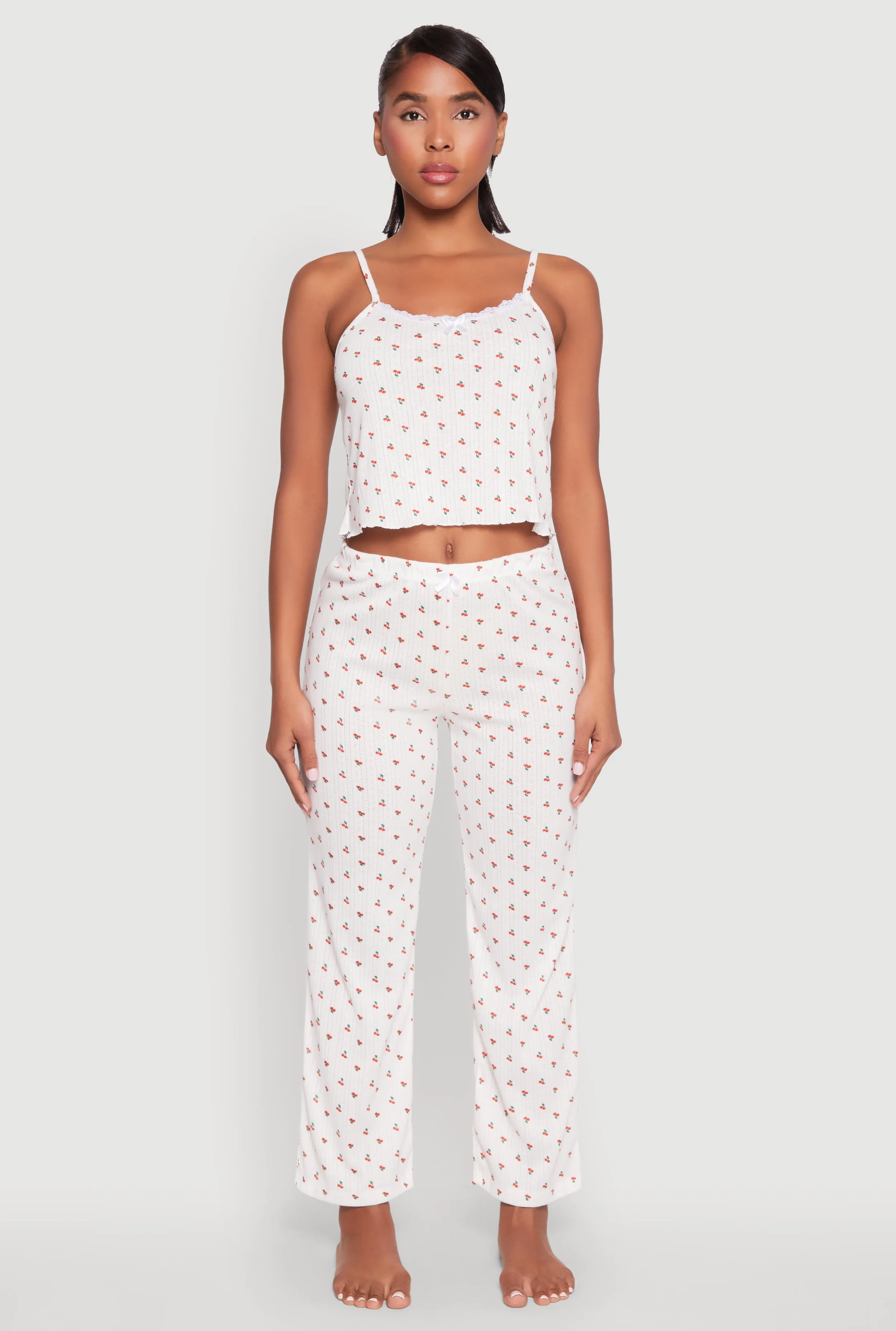Printed Pattern Pointelle Pajama Cami and Pants sold by Rainbow product image thumbnail 2