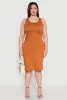 Plus Size Scoop Neck Midi Dress sold by Rainbow