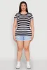 Plus Size Striped Tee sold by Rainbow