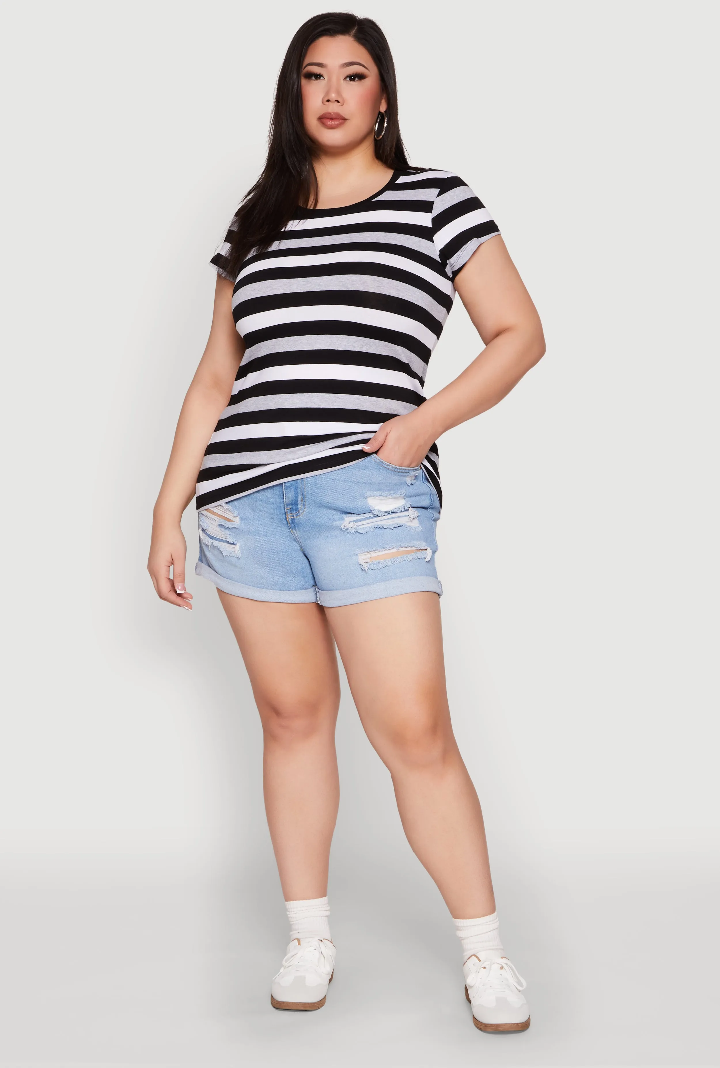 Plus Size Striped Tee sold by Rainbow product image thumbnail 3