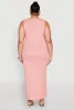 Plus Size Scoop Neck Side Slit Midi Dress sold by Rainbow