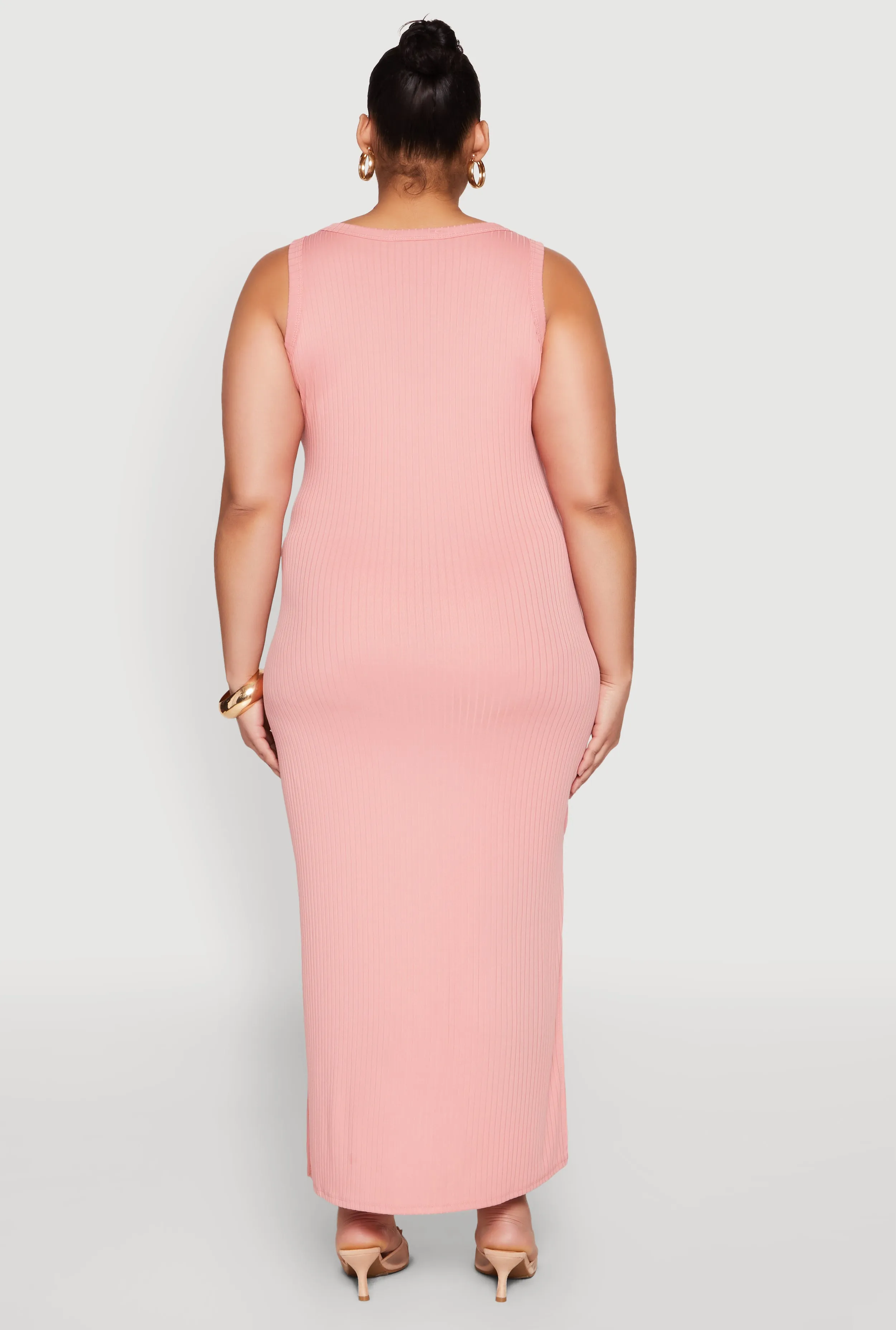 Plus Size Scoop Neck Side Slit Midi Dress sold by Rainbow product image thumbnail 5