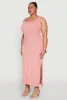 Plus Size Scoop Neck Side Slit Midi Dress sold by Rainbow