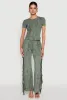 Mineral Wash Pintuck Short Sleeve Top sold by Rainbow