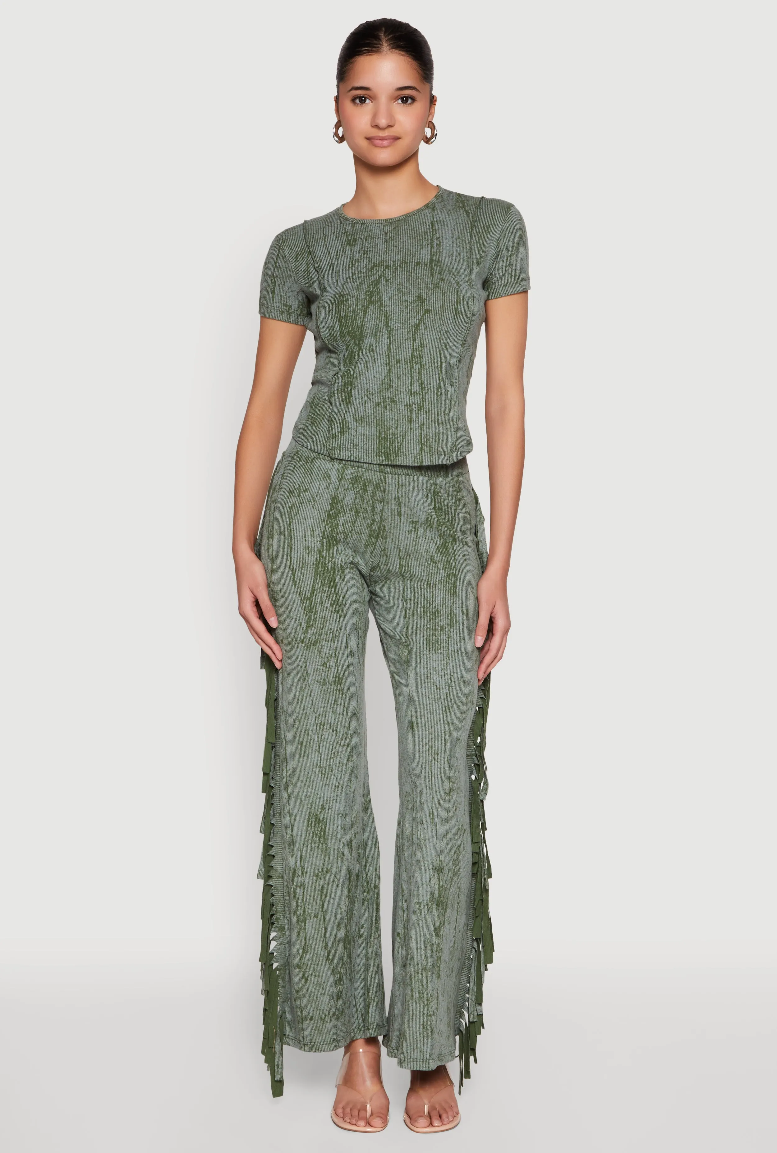 Mineral Wash Pintuck Short Sleeve Top sold by Rainbow product image thumbnail 3