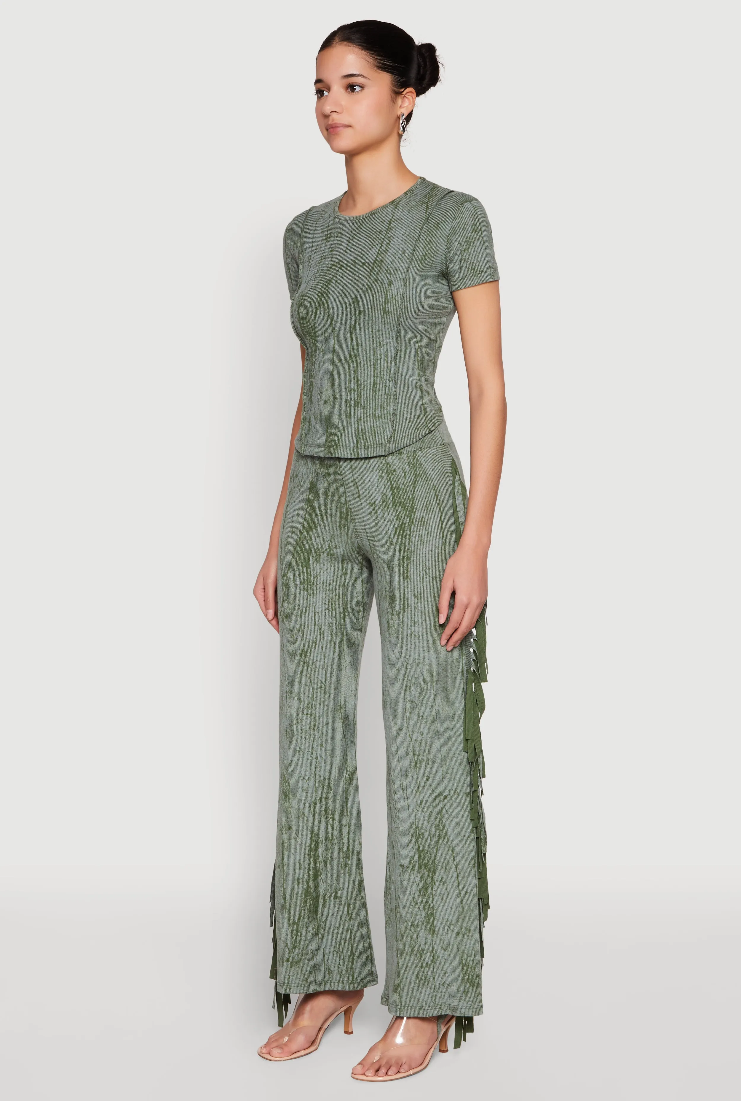 Mineral Wash Pintuck Short Sleeve Top sold by Rainbow product image thumbnail 5