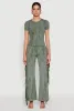Mineral Wash Pintuck Short Sleeve Top sold by Rainbow