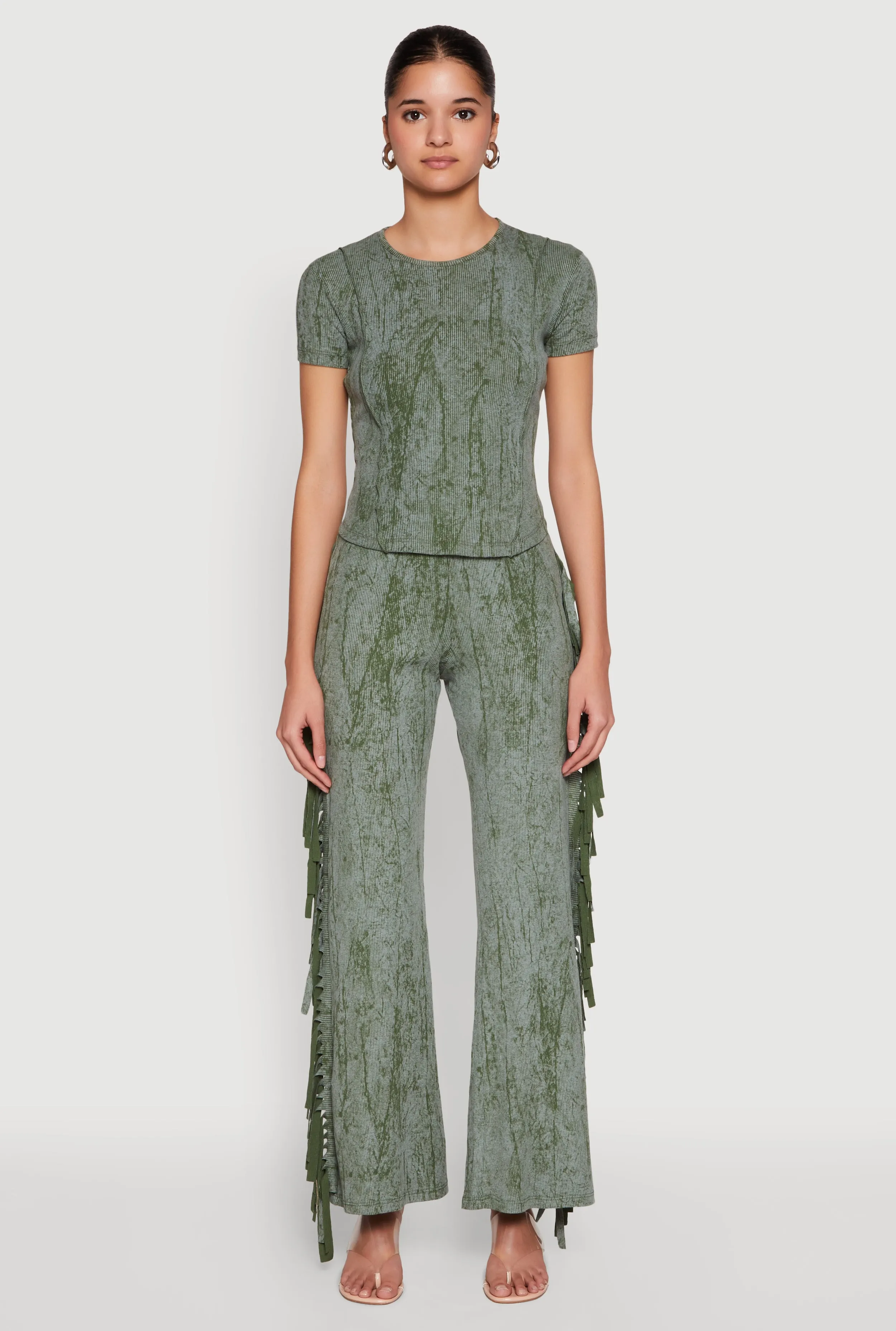 Mineral Wash Pintuck Short Sleeve Top sold by Rainbow product image thumbnail 2