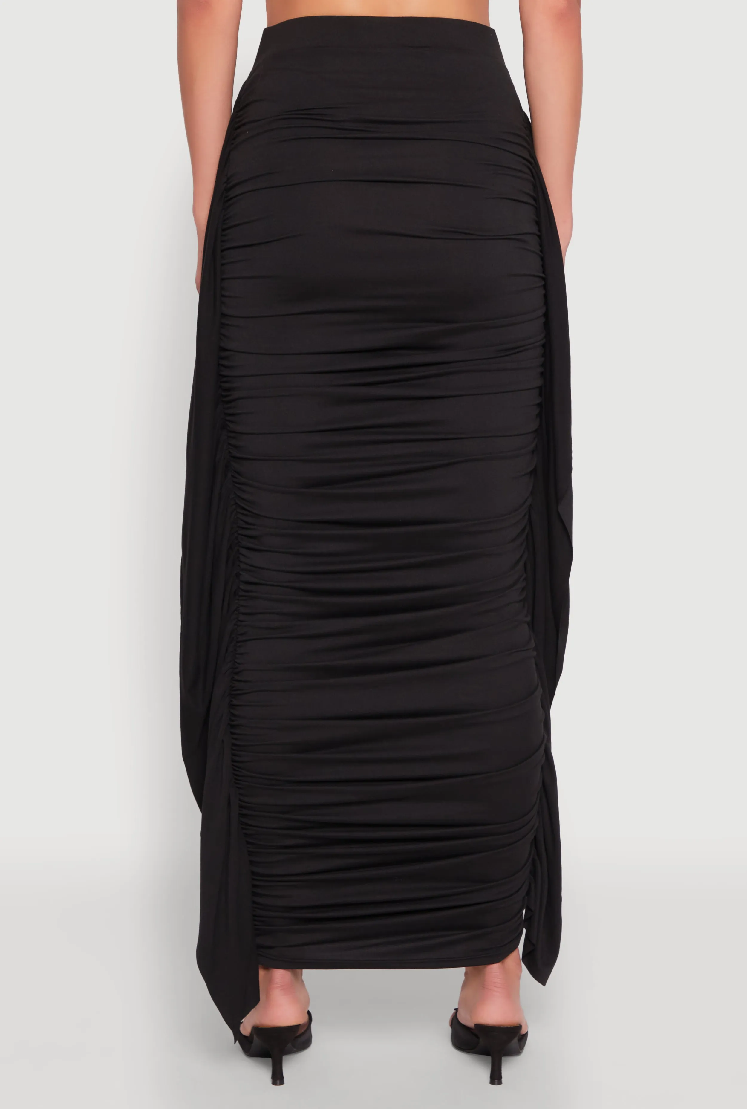 Side Ruffle Ruched Maxi Skirt sold by Rainbow product image thumbnail 5