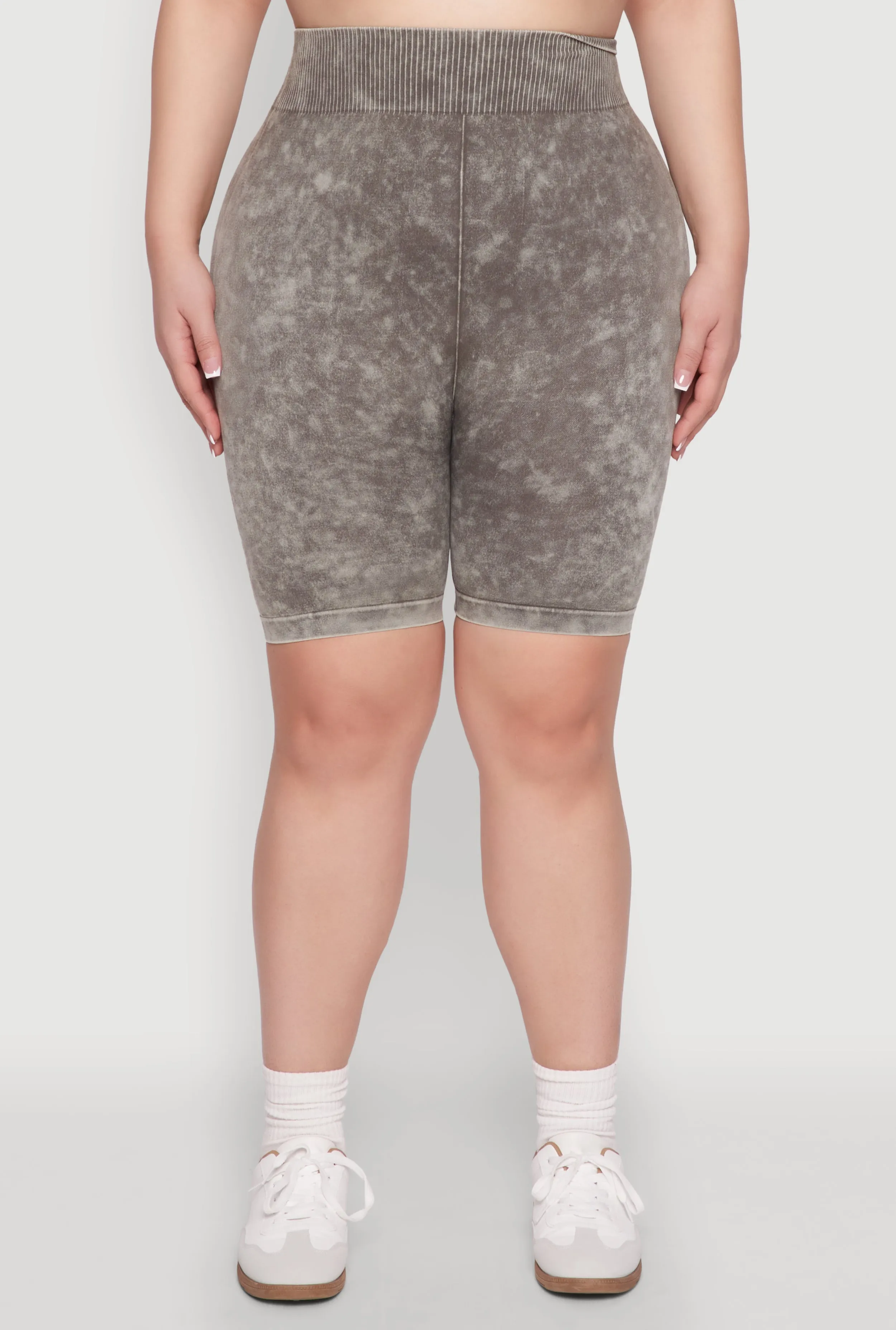 Plus Size Mineral Wash Seamless Biker Shorts sold by Rainbow product image thumbnail 3