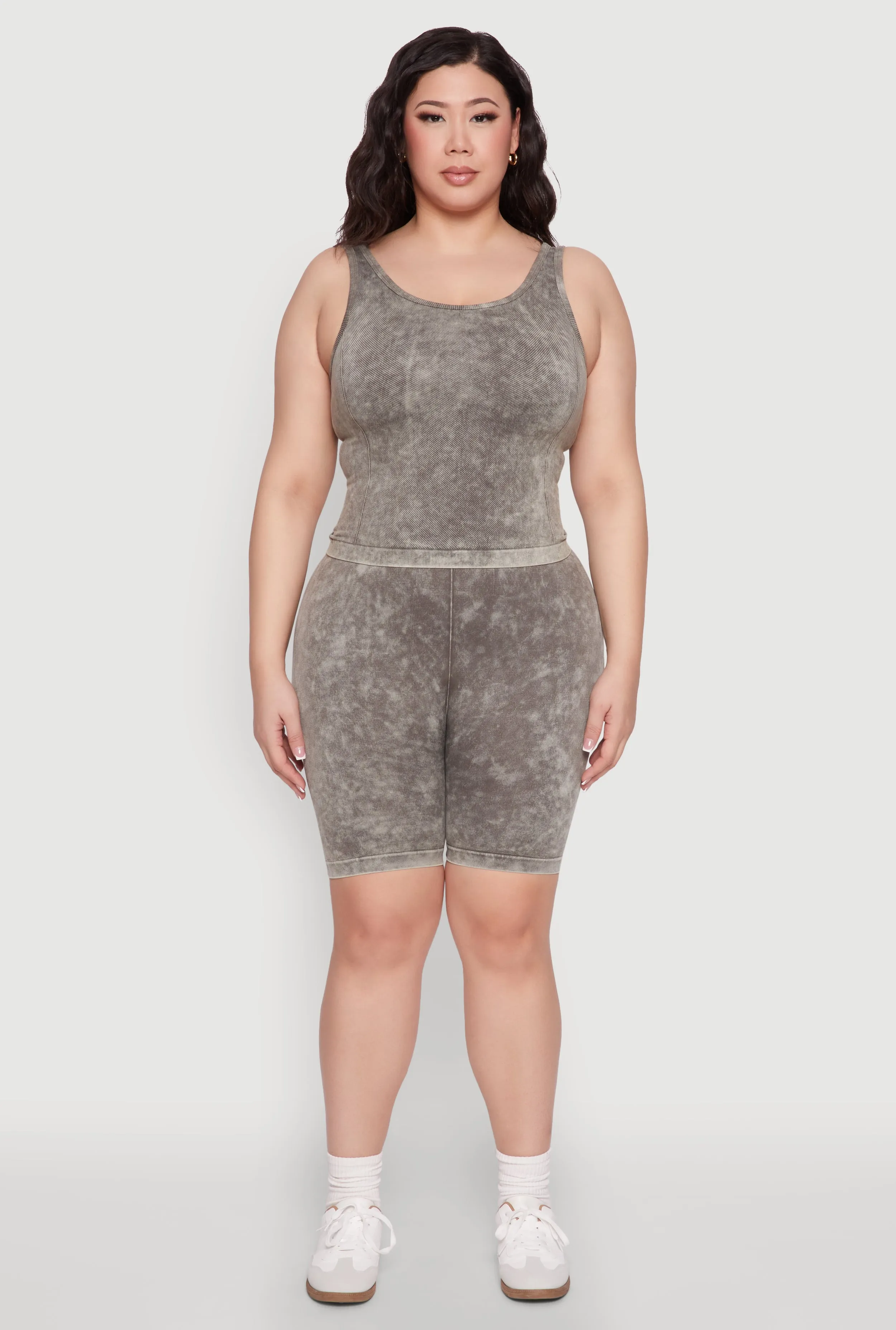 Plus Size Mineral Wash Seamless Biker Shorts sold by Rainbow product image thumbnail 2