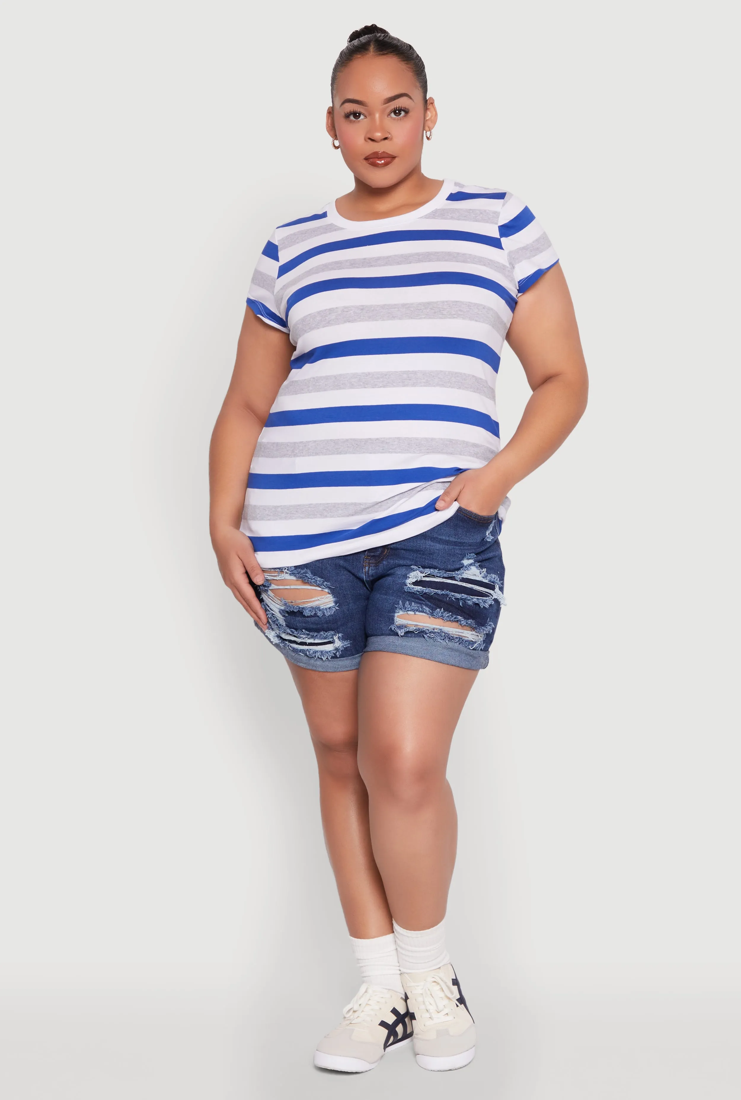 Plus Size Striped Tee sold by Rainbow product image thumbnail 3