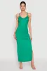 Side Slit V Neck Maxi Dress sold by Rainbow