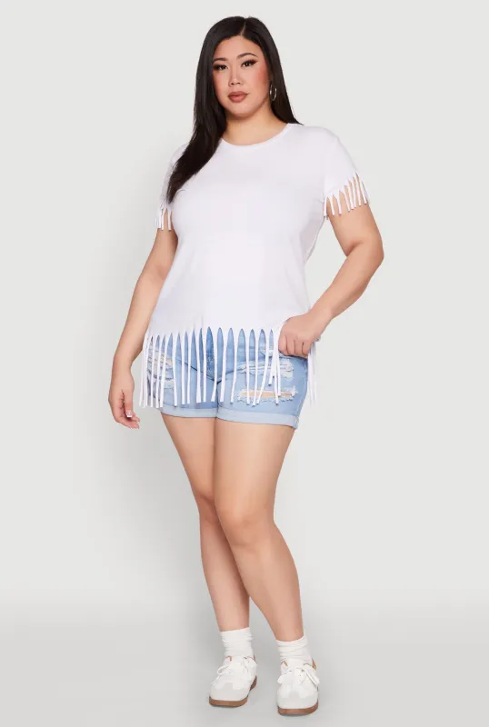 Plus Size Fringe Tee sold by Rainbow