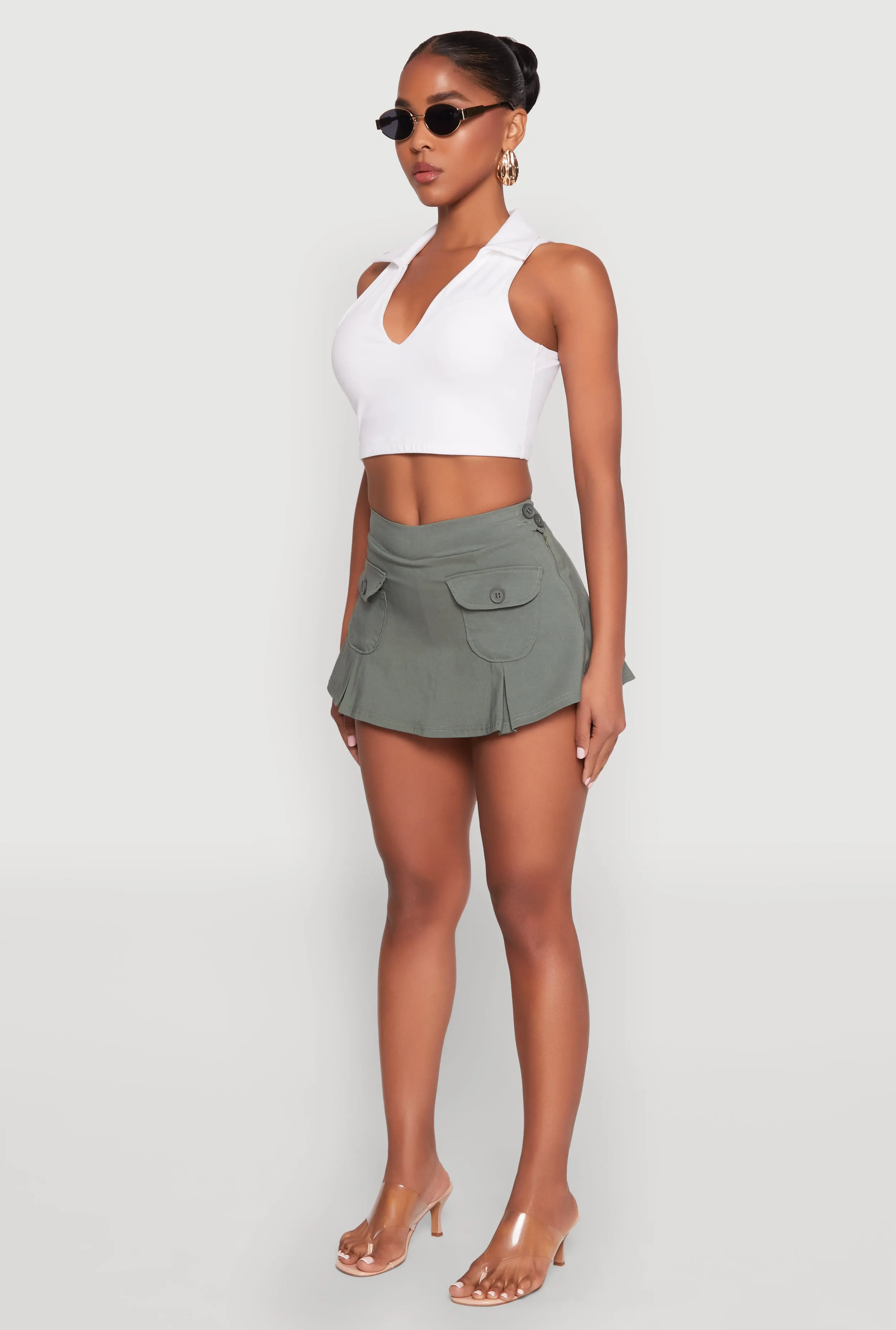 Front Cargo Pocket Mini Skirt sold by Rainbow product image thumbnail 3