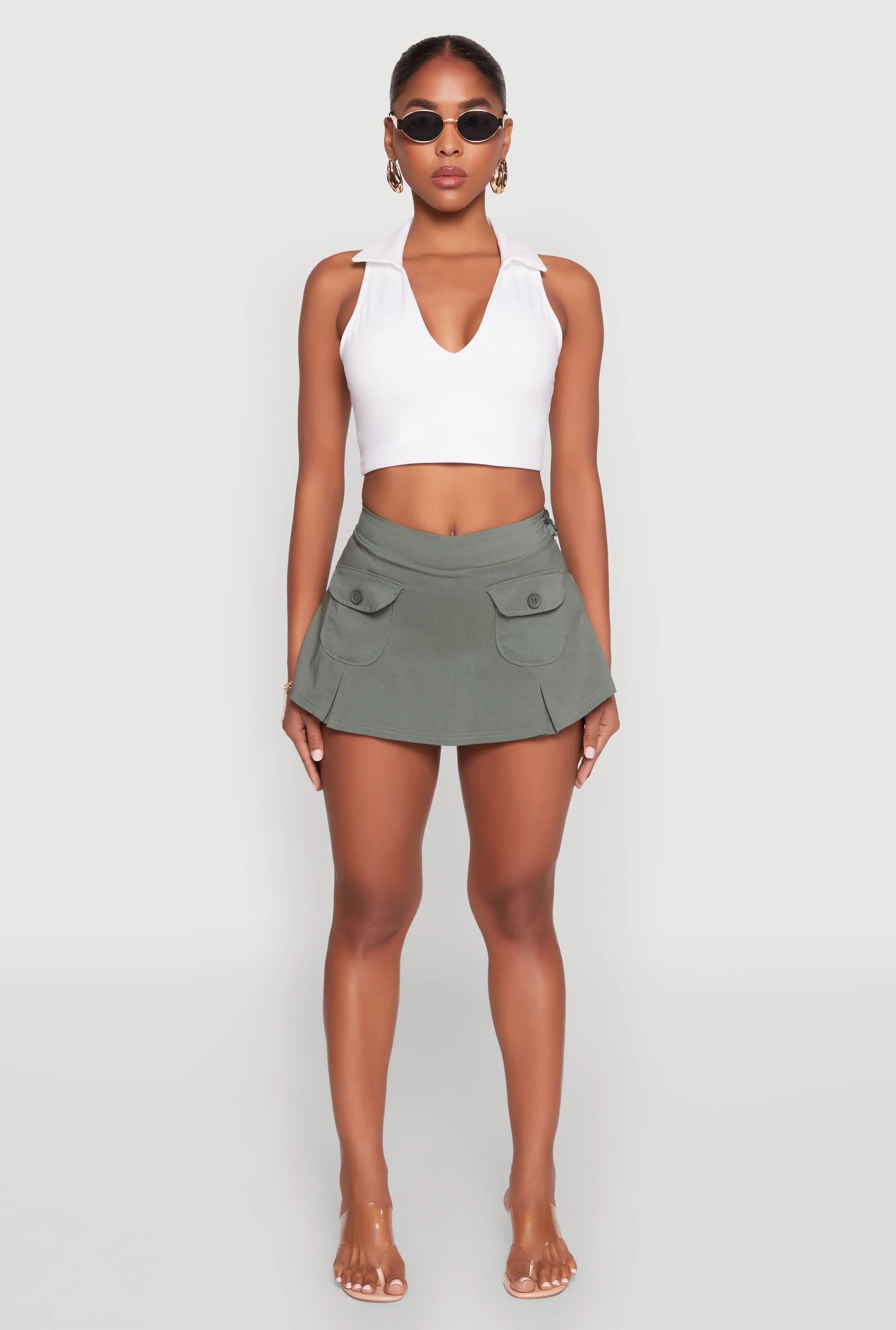 Front Cargo Pocket Mini Skirt sold by Rainbow product image thumbnail 2