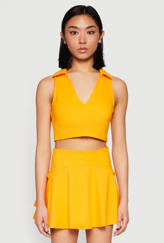 Polo Collar Sports Bra Top sold by Rainbow