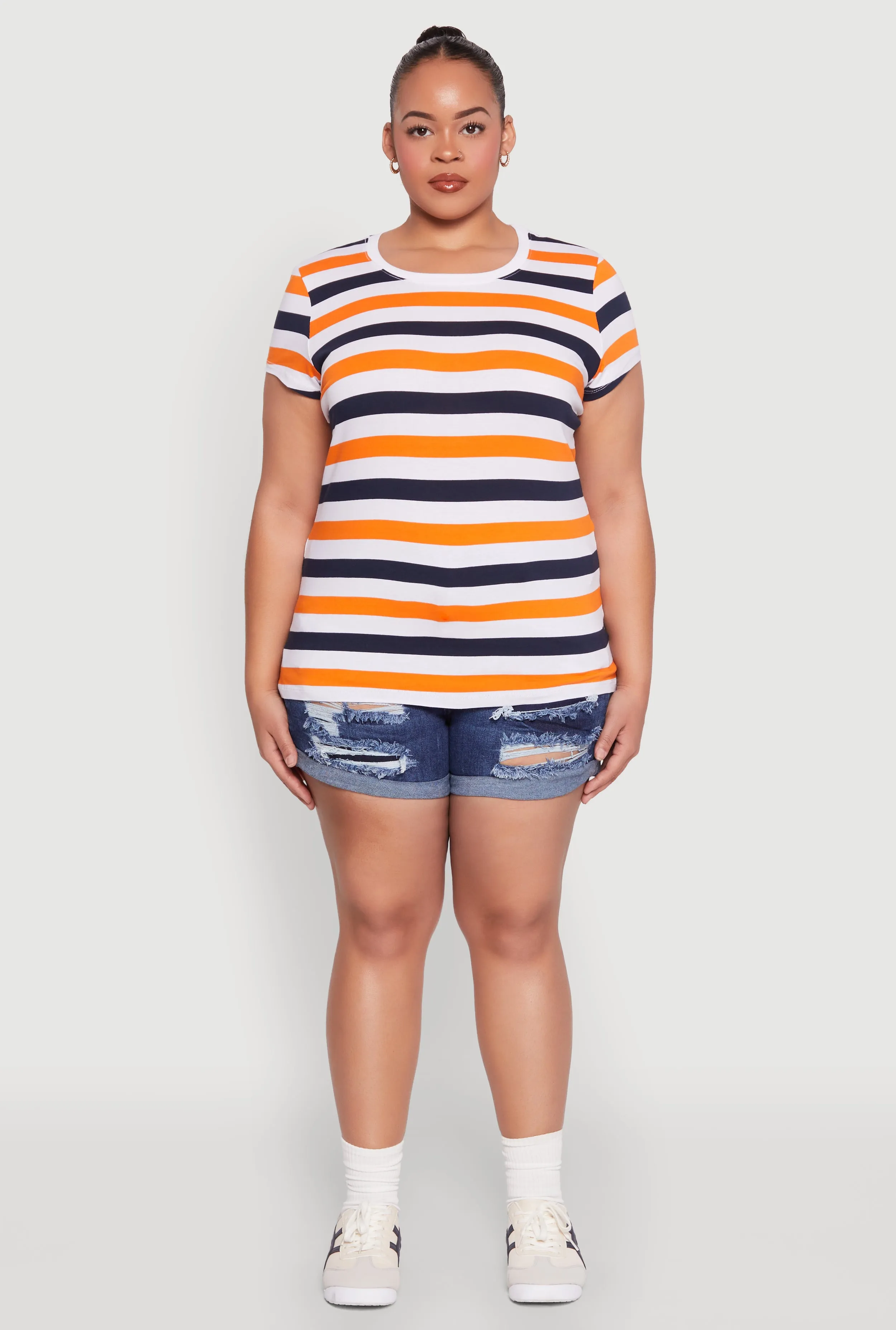 Plus Size Striped Tee sold by Rainbow
