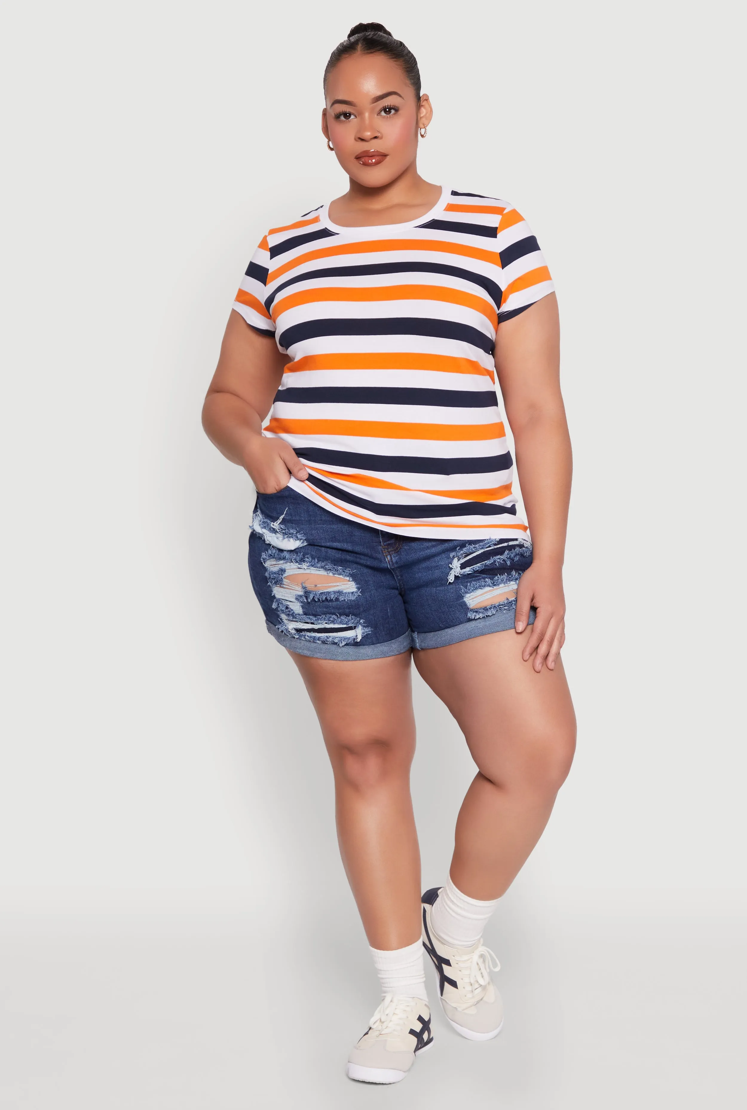 Plus Size Striped Tee sold by Rainbow product image thumbnail 3