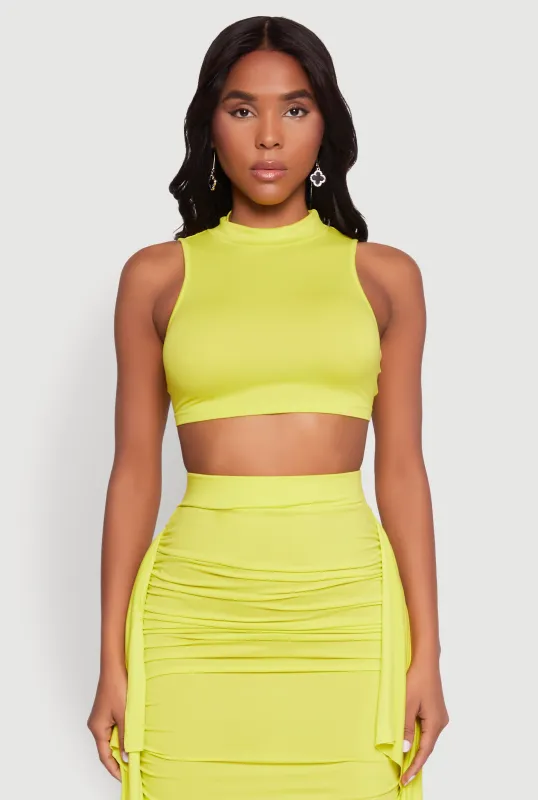 Cut Out Tie Back Sleeveless Crop Top sold by Rainbow